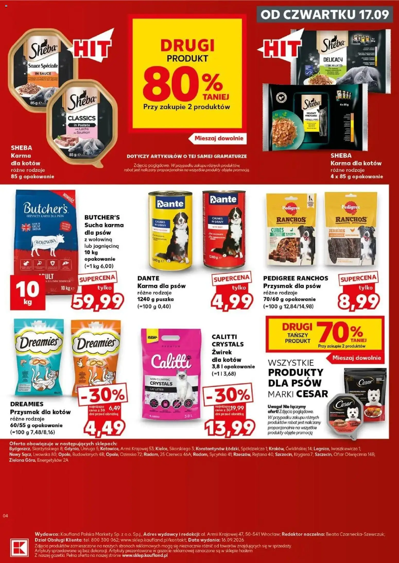 Kaufland gazetka od 17.09.2026 - od jutra PDF | Strona: 53 | Produkty: Sheba, Karma dla kotów, Wołowina, Karma dla psów