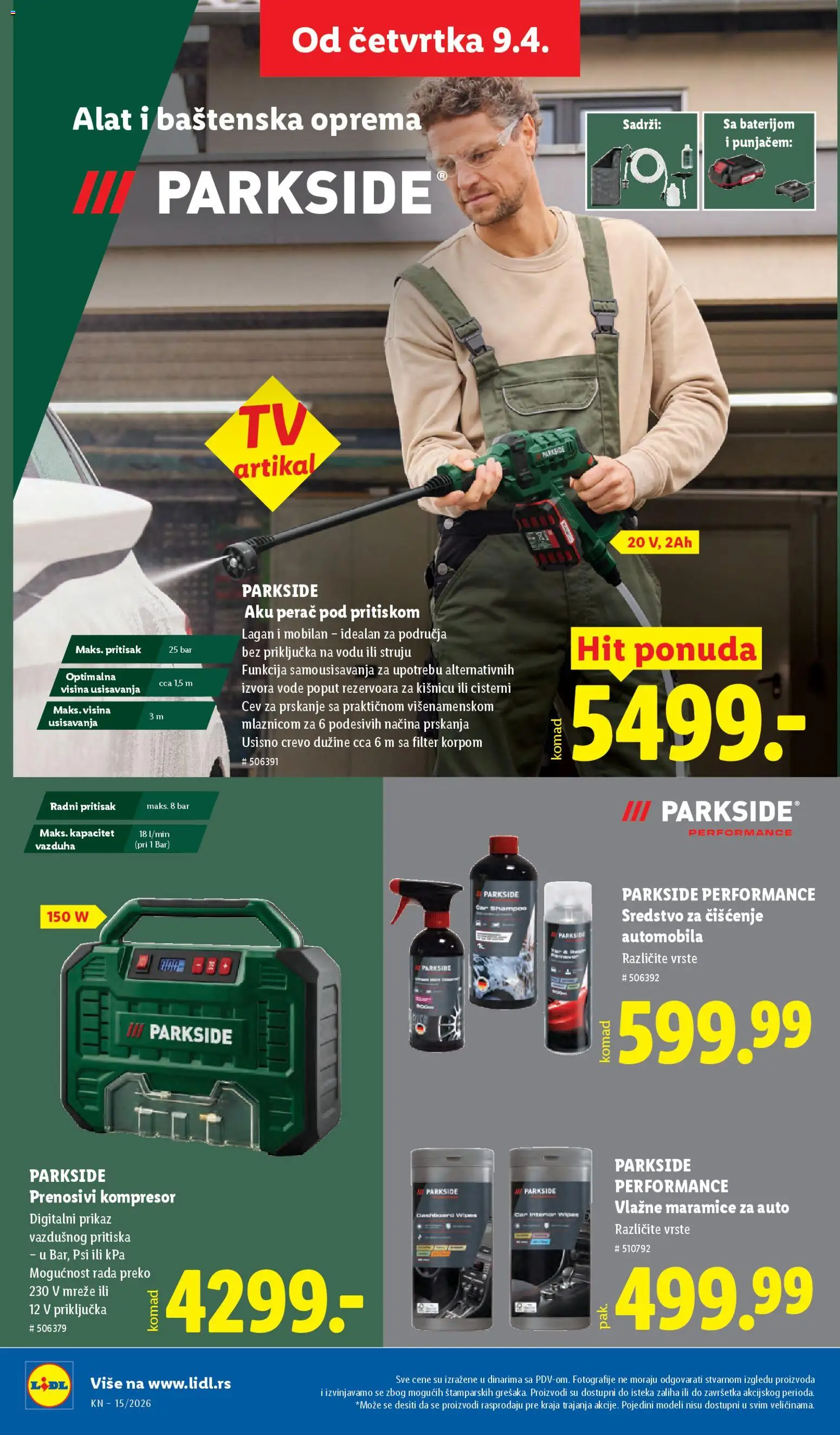 Lidl katalog - važi od 09.04.2026 | Strana: 82 | Proizvode: Parkside, Kompresor, Vlažne maramice, Alat