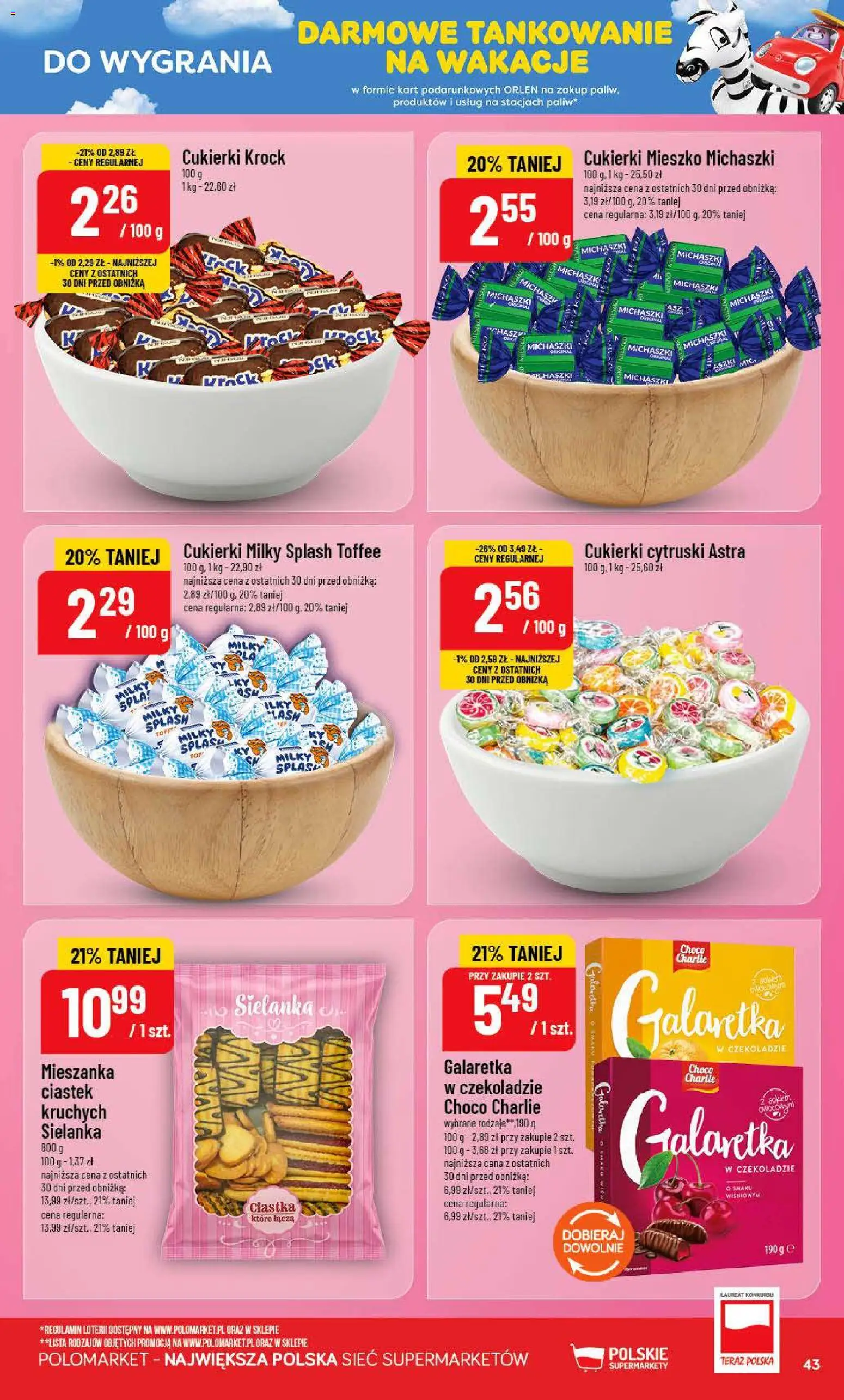 POLOmarket gazetka od 15.07.2026 | Strona: 43 | Produkty: Galaretka, Cukierki, Ciastka