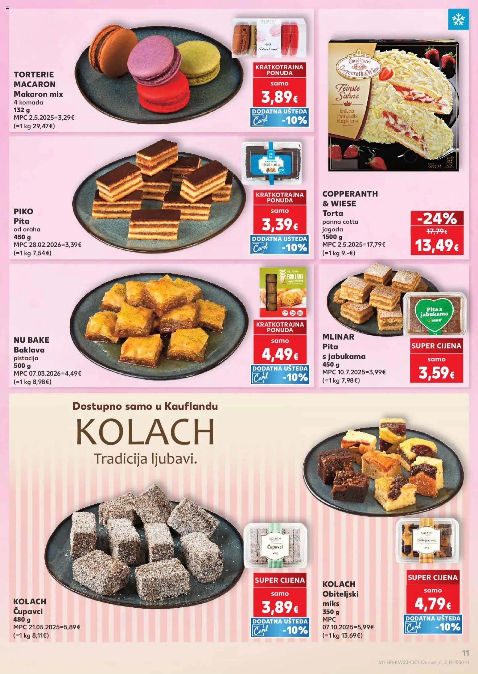 Kaufland HR akciós ujság - amely érvényes a következő dátumtól: 13.05.2026 | Oldal: 11 | Termékek: Torta, Pita, Panna cotta