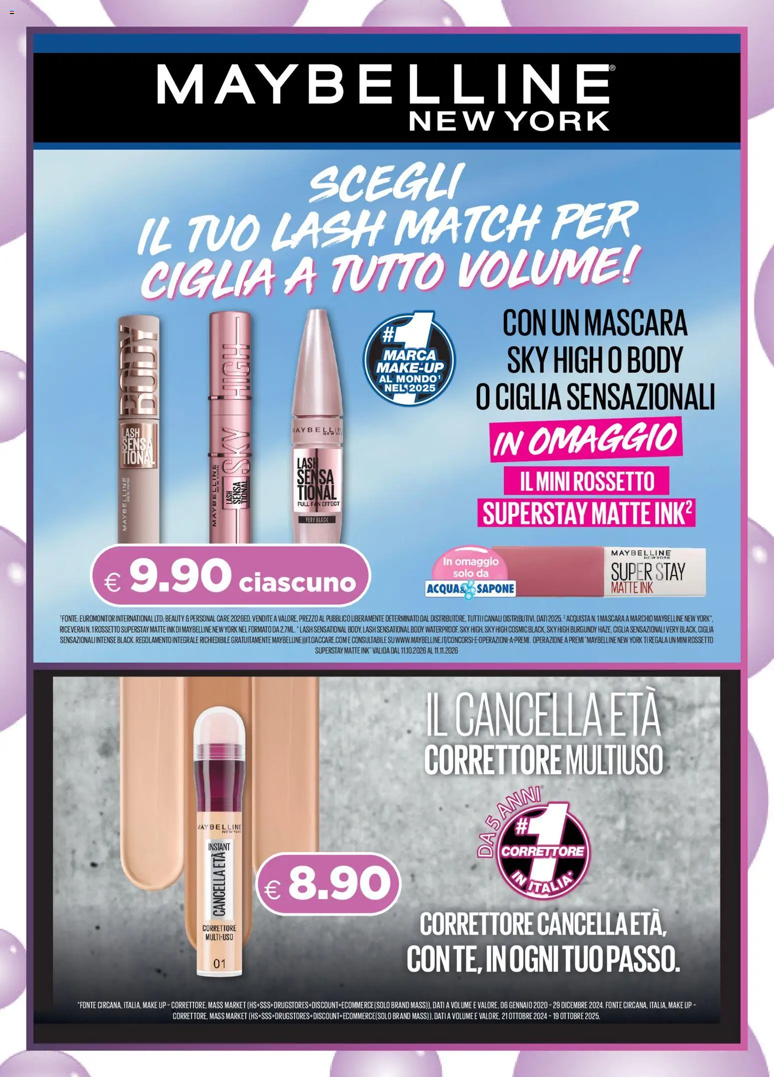 Volantino Acqua e Sapone del 11/10/2026 | Pagina: 17 | Prodotti: Mascara, Rossetto, Fan, Correttore