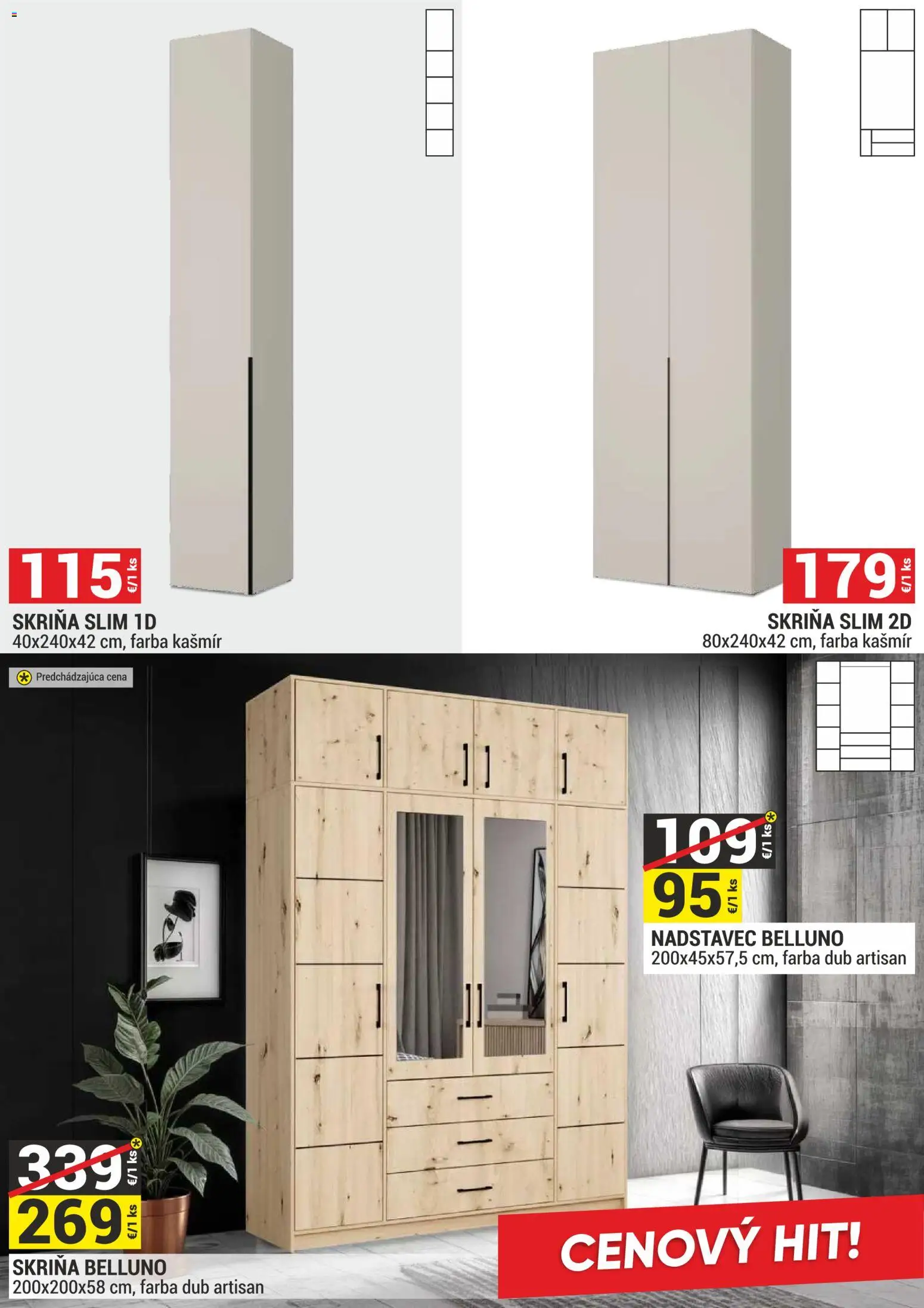 Nové Merkury Market akcie – leták je platný od 01.09.2026 | Strana: 32 | Produkty: Skriňa