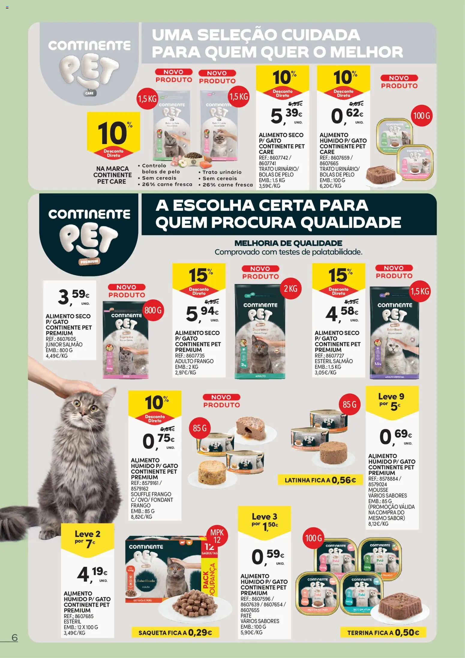Continente Animais de Companhia │ válido de 09.06.2026 | Página: 6 | Produtos: Atum, Frango, Salmão, Carne