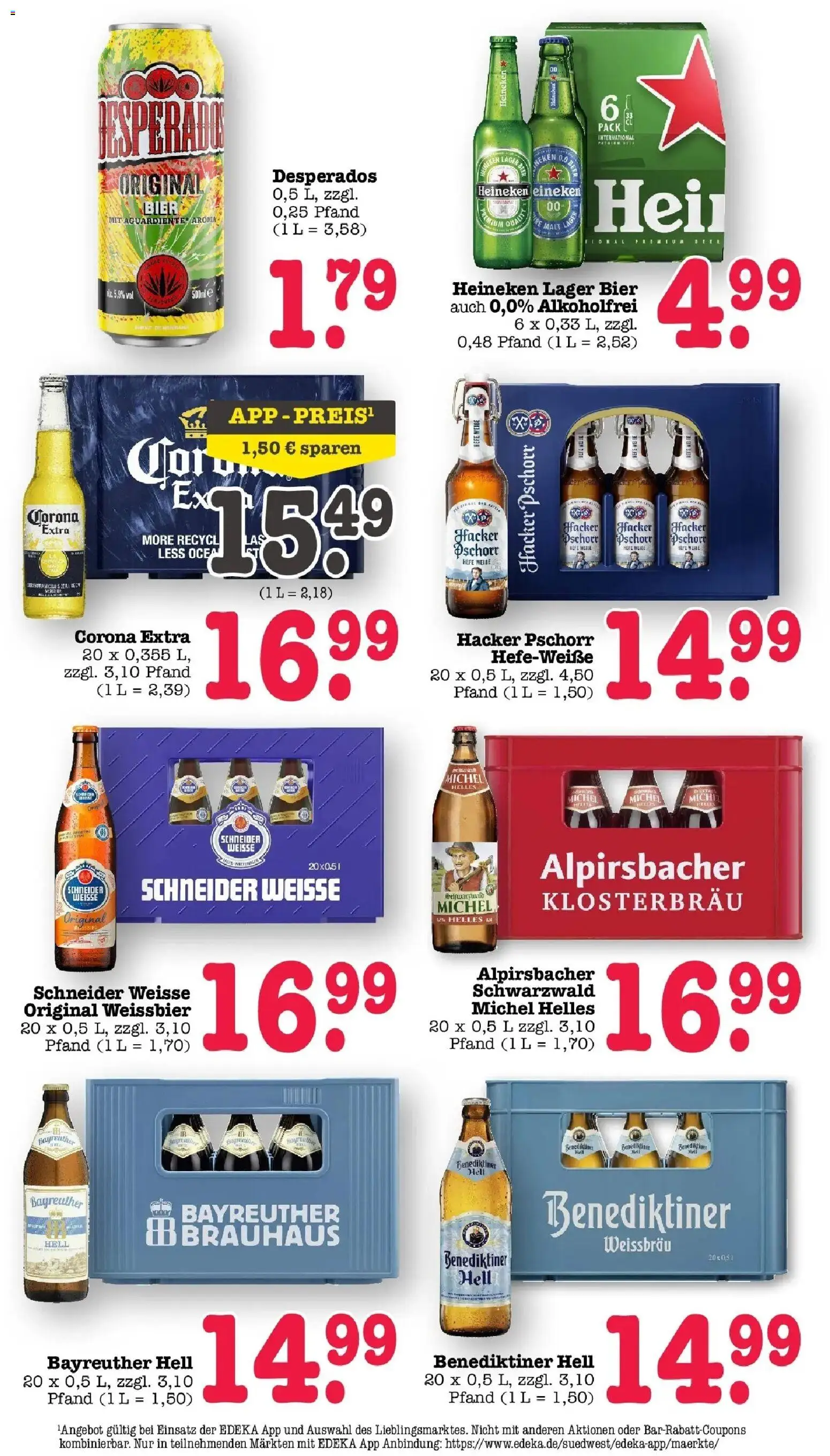 Edeka prospekt Bühlertal	 – gültig ab 10.05.2026 | Seite: 50 | Produkte: Bayreuther hell, Weißbier, Benediktiner hell, Heineken