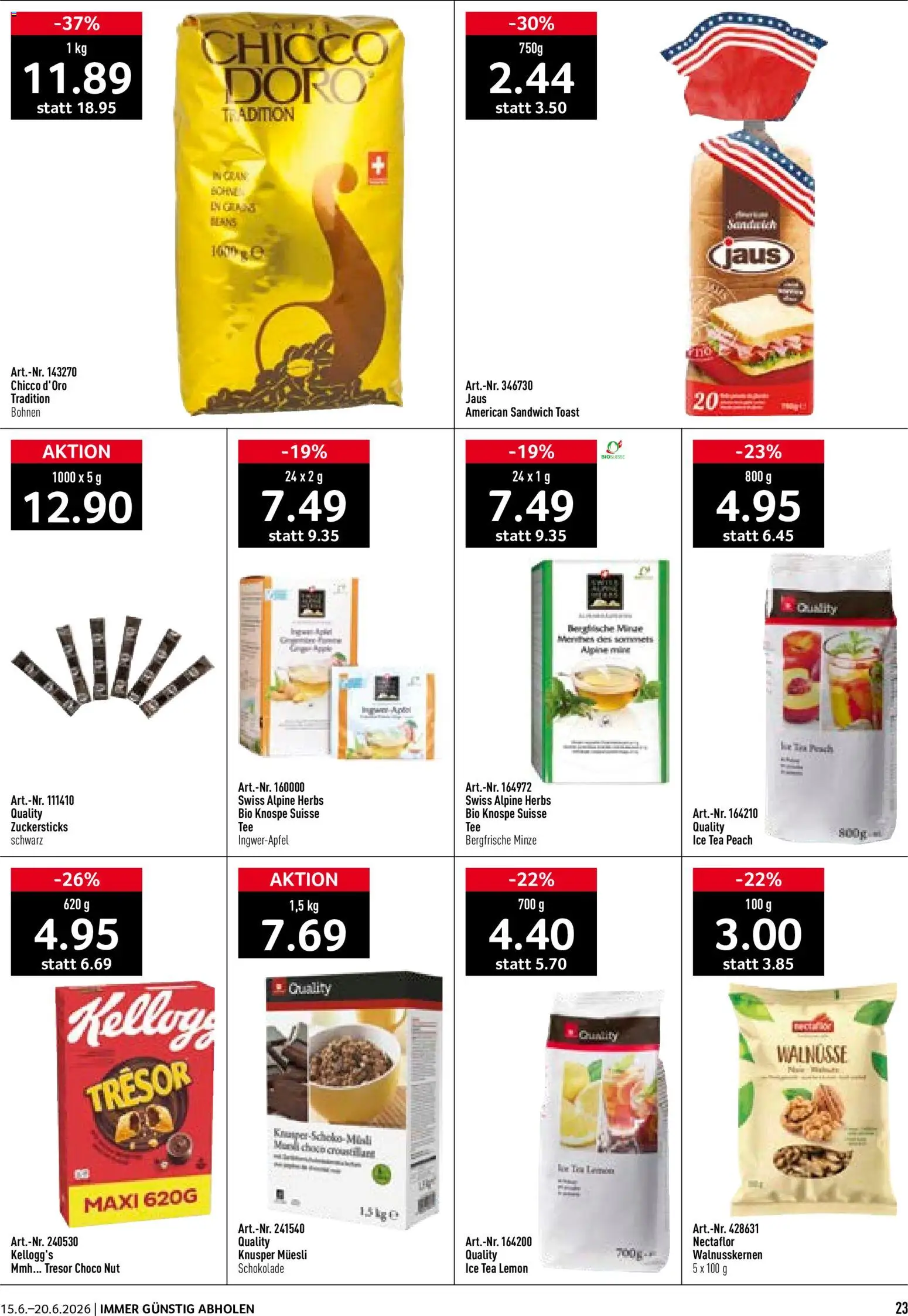 Prodega aktionen – gültig ab 15.06.2026 | Seite: 23 | Produkte: Walnüsse, Dusche, Schokolade