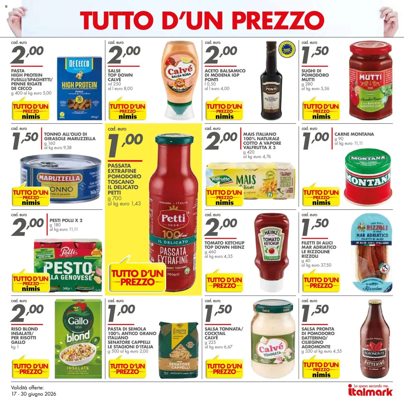 Volantino Italmark del 17.06.2026 | Pagina: 6 | Prodotti: Pomodoro, Top, Pasta, Tonno