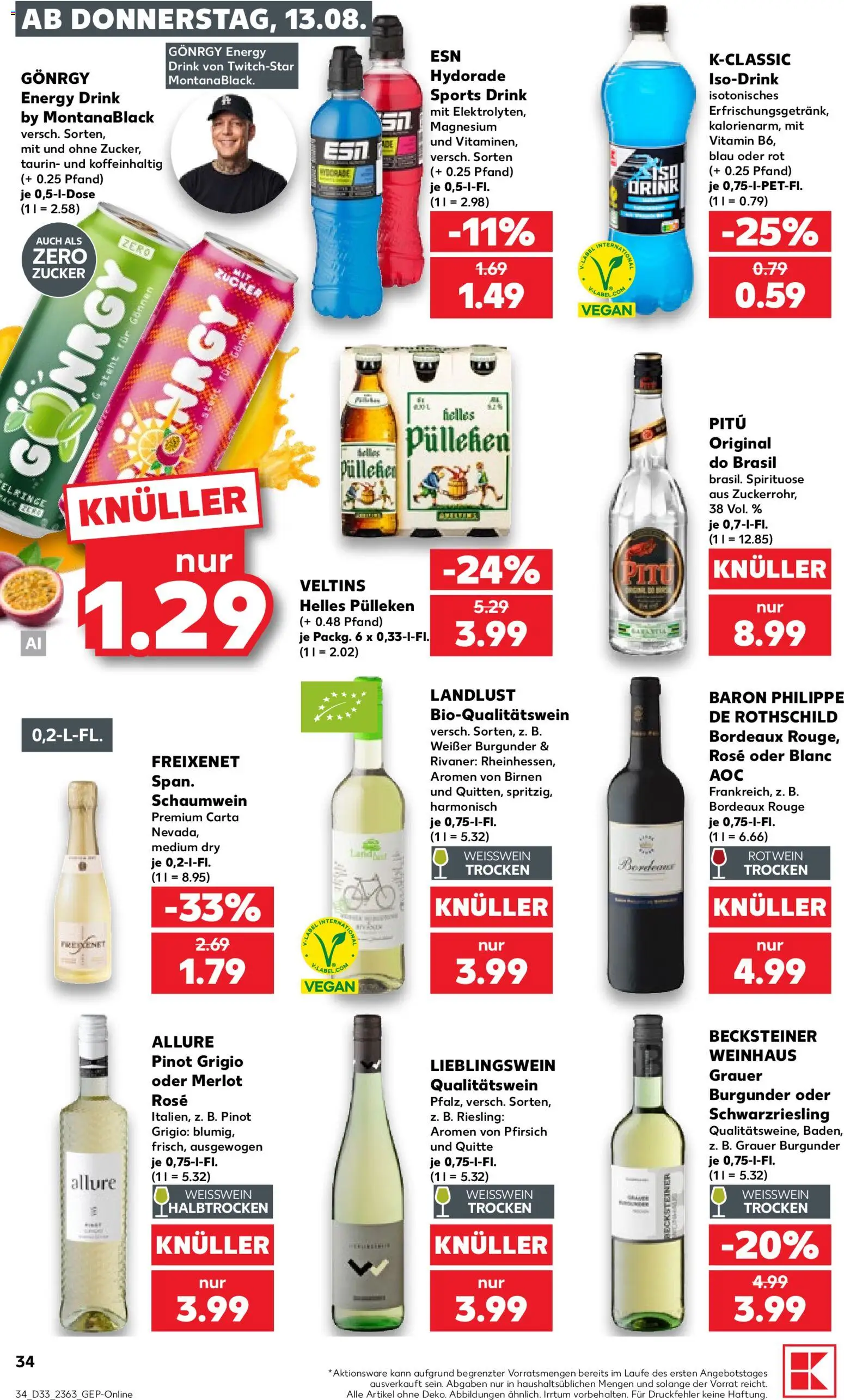 Kaufland Prospekt Bremen – gültig ab 13.08.2026 | Seite: 34 | Produkte: Rotwein, Rotwein trocken, Weißwein halbtrocken, Merlot
