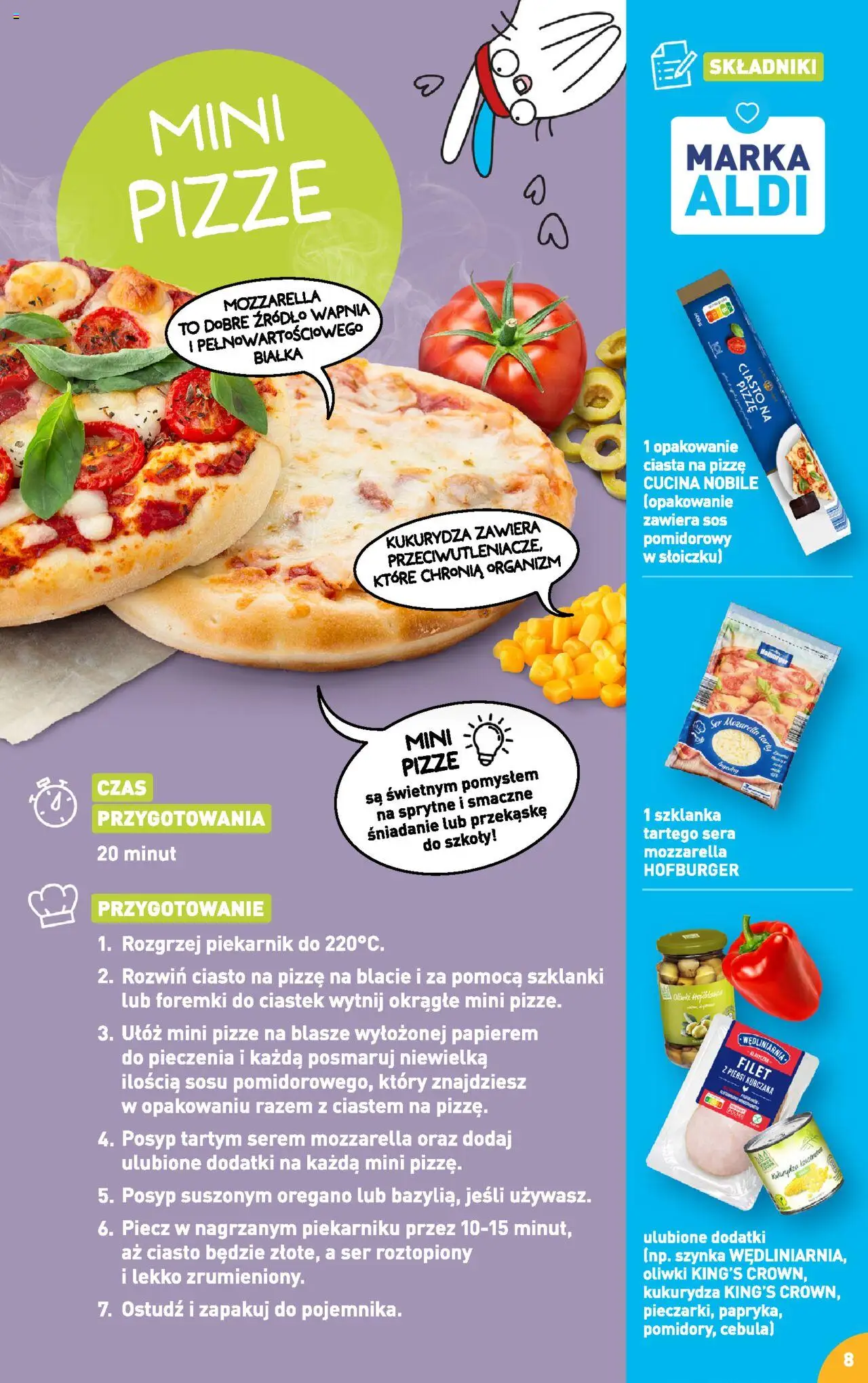 Aldi Gazetka - Przepisy na pyszne śniadanie od 05.08.2024 | Strona: 8 | Produkty: Szklanka, Oregano, Ciasto, Szynka