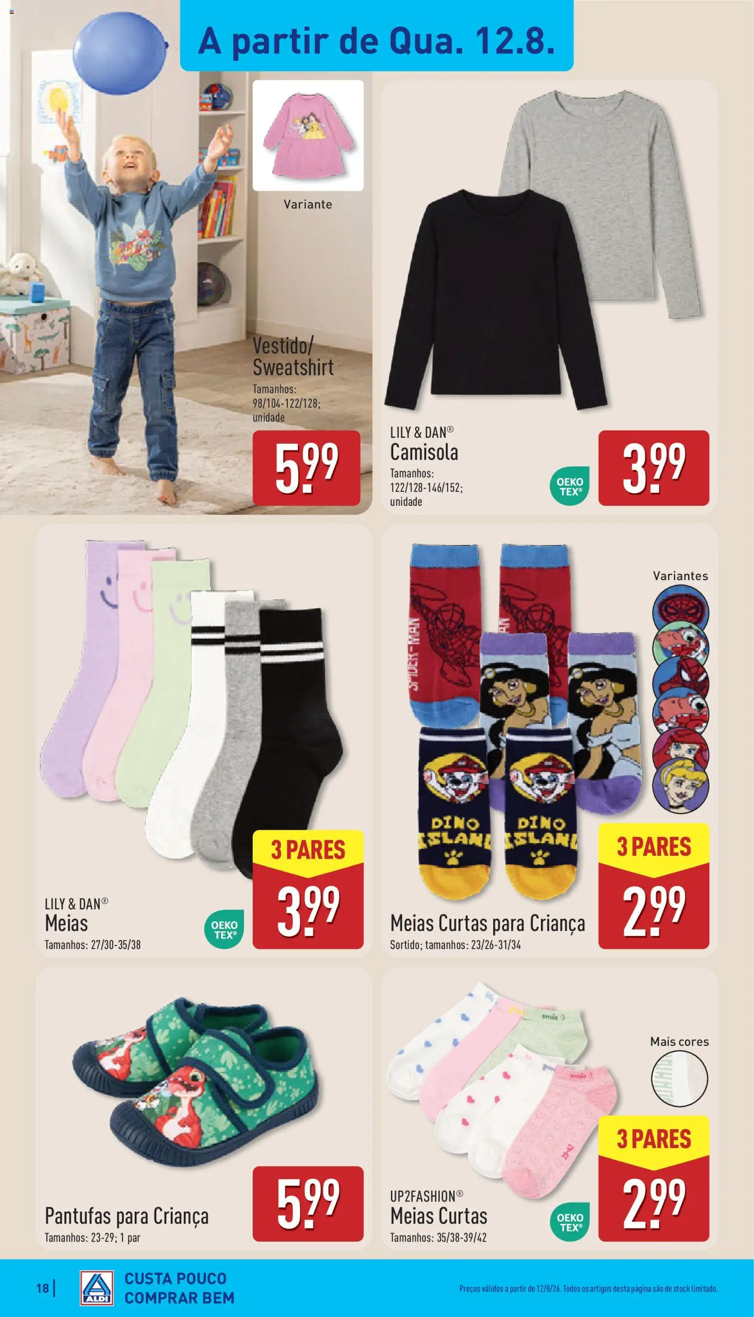 Aldi folheto │ válido de 10/08/2026 | Página: 18 | Produtos: Sweatshirt, Camisola, Meias