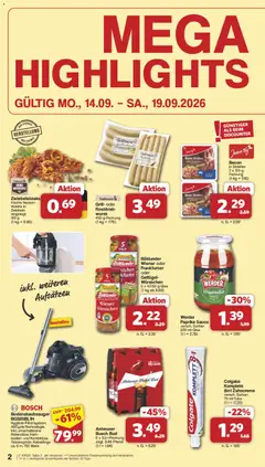 Famila Nordwest Prospekt ab 14.09.2026 gültig | Seite: 2 | Produkte: Grill, Wiener wurstchen, Zwiebeln, Wurst