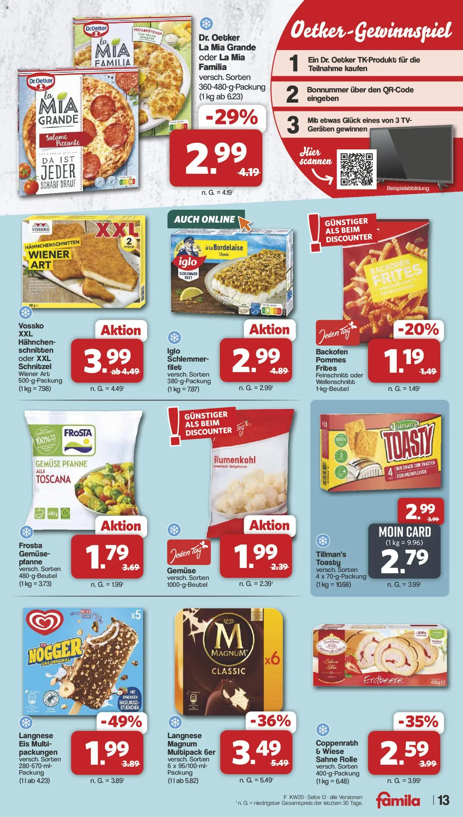 Famila Nordwest Prospekt 	 – gültig ab 11.05.2026 | Seite: 13 | Produkte: Hahnchen, Iglo, Schnitzel, Gemüse
