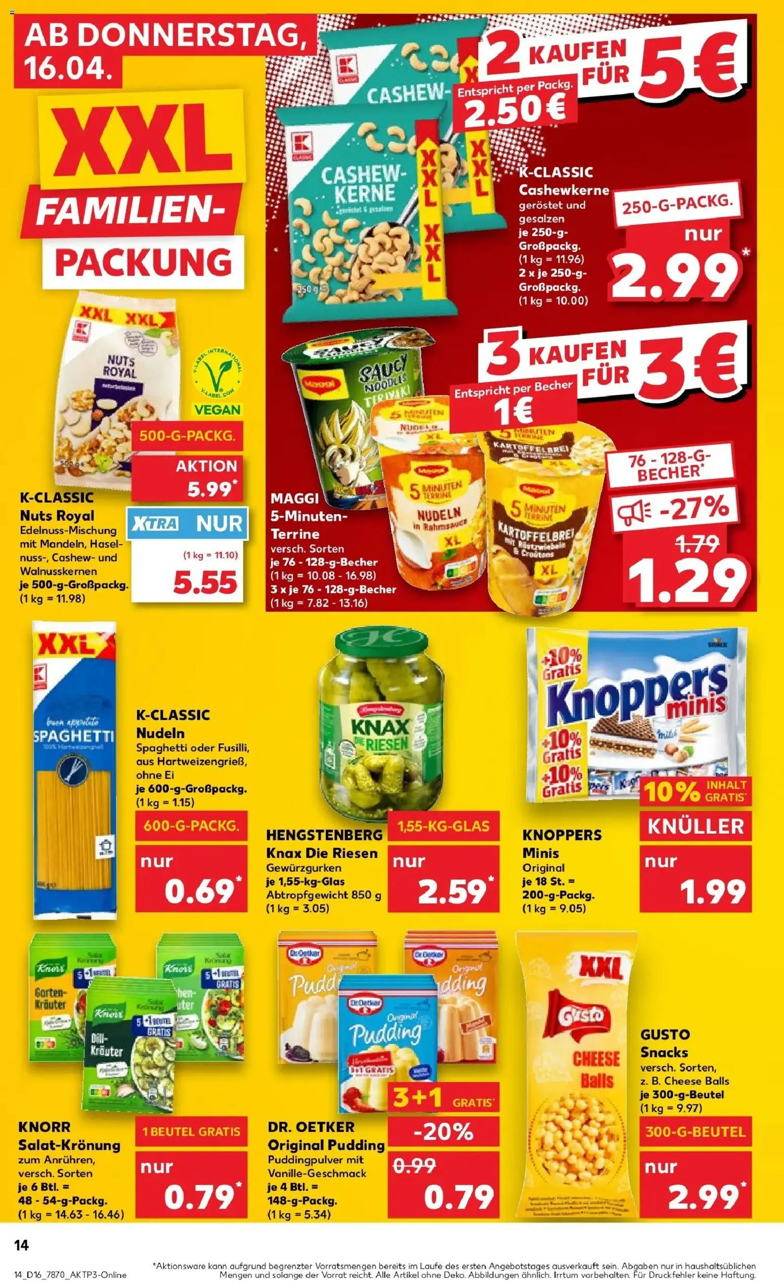 Kaufland Prospekt Sindelfingen	 – gültig ab 13.04.2026 | Seite: 26 | Produkte: Dressing, Pudding, Knoppers, Nudeln
