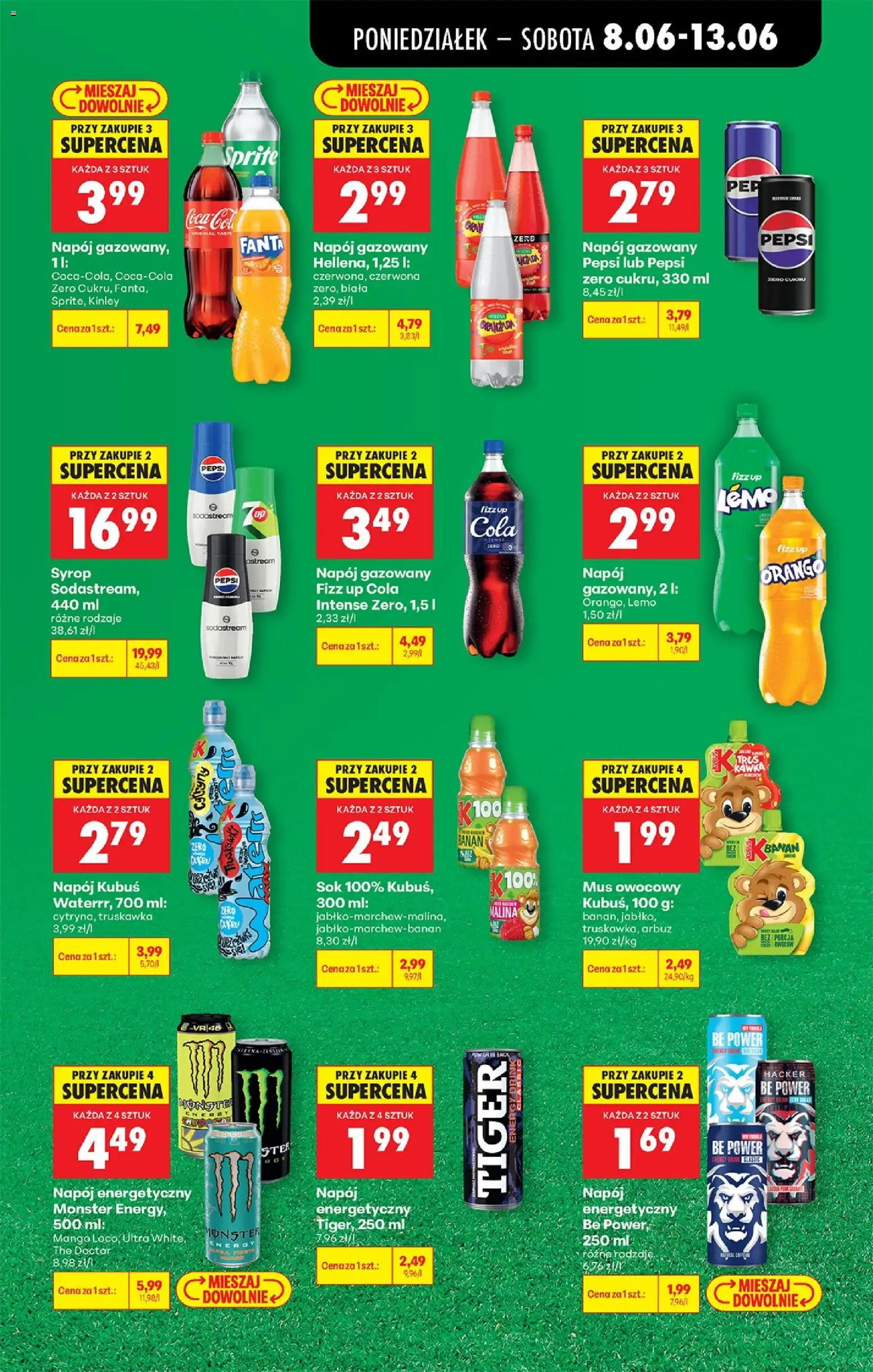 Biedronka gazetka od poniedziałku od 08.06.2026 | Strona: 23 | Produkty: Arbuz, Sprite, Sok, Sodastream