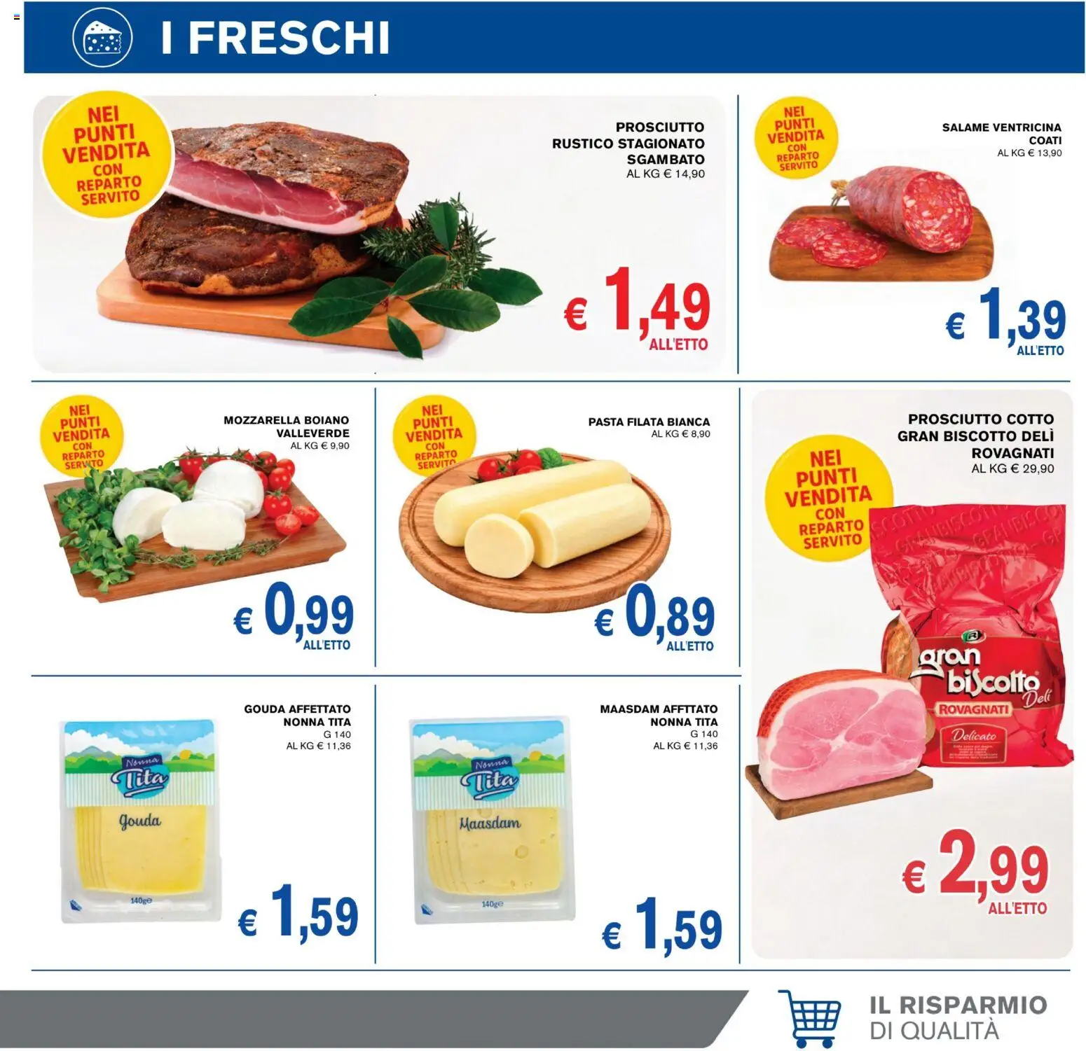 Volantino Coal del 28/08/2026 | Pagina: 5 | Prodotti: Prosciutto Cotto, Salame, Mozzarella, Pasta