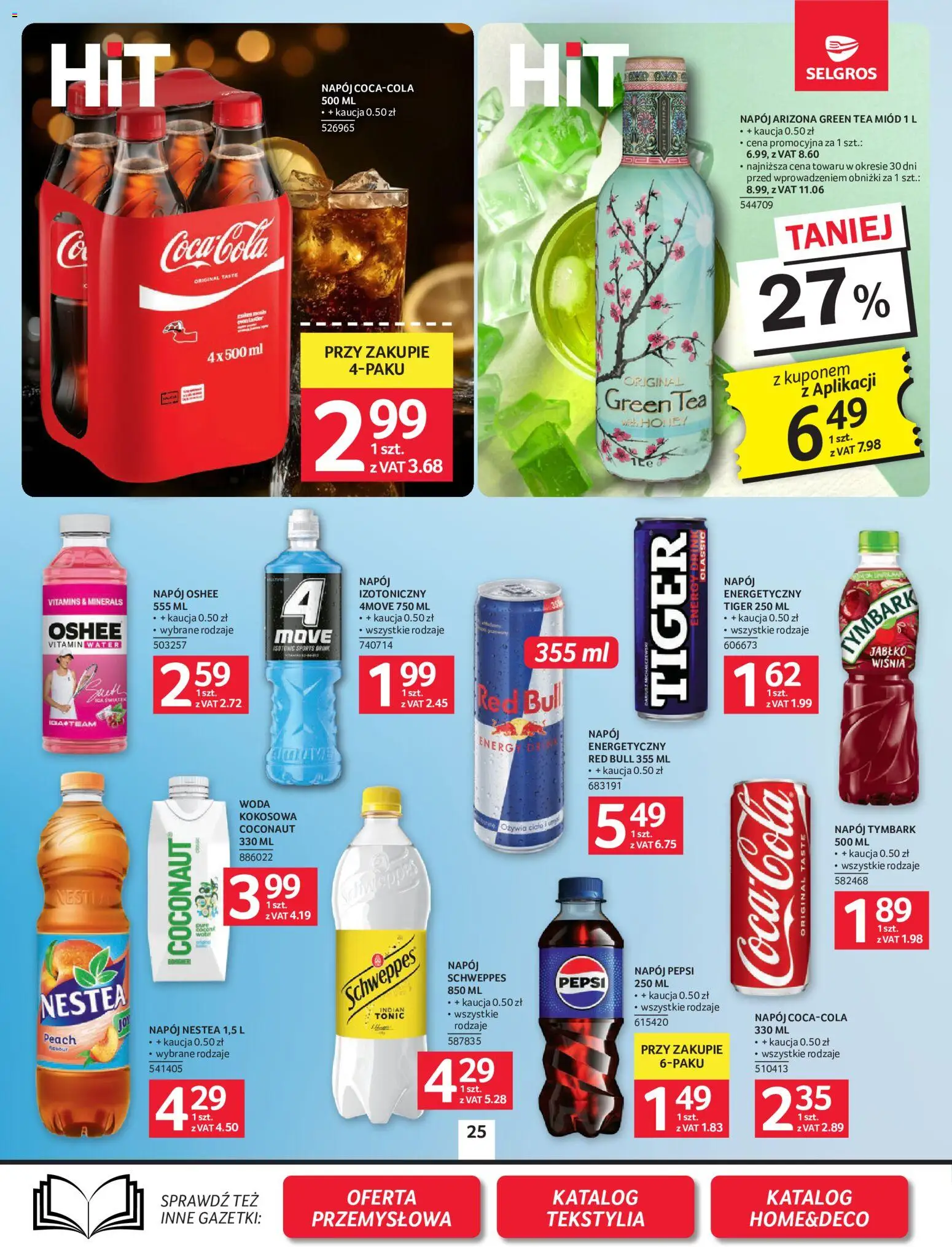 Selgros cash&carry gazetka od 24.09.2026 | Strona: 25 | Produkty: Miód, Tymbark, Tonic, Woda