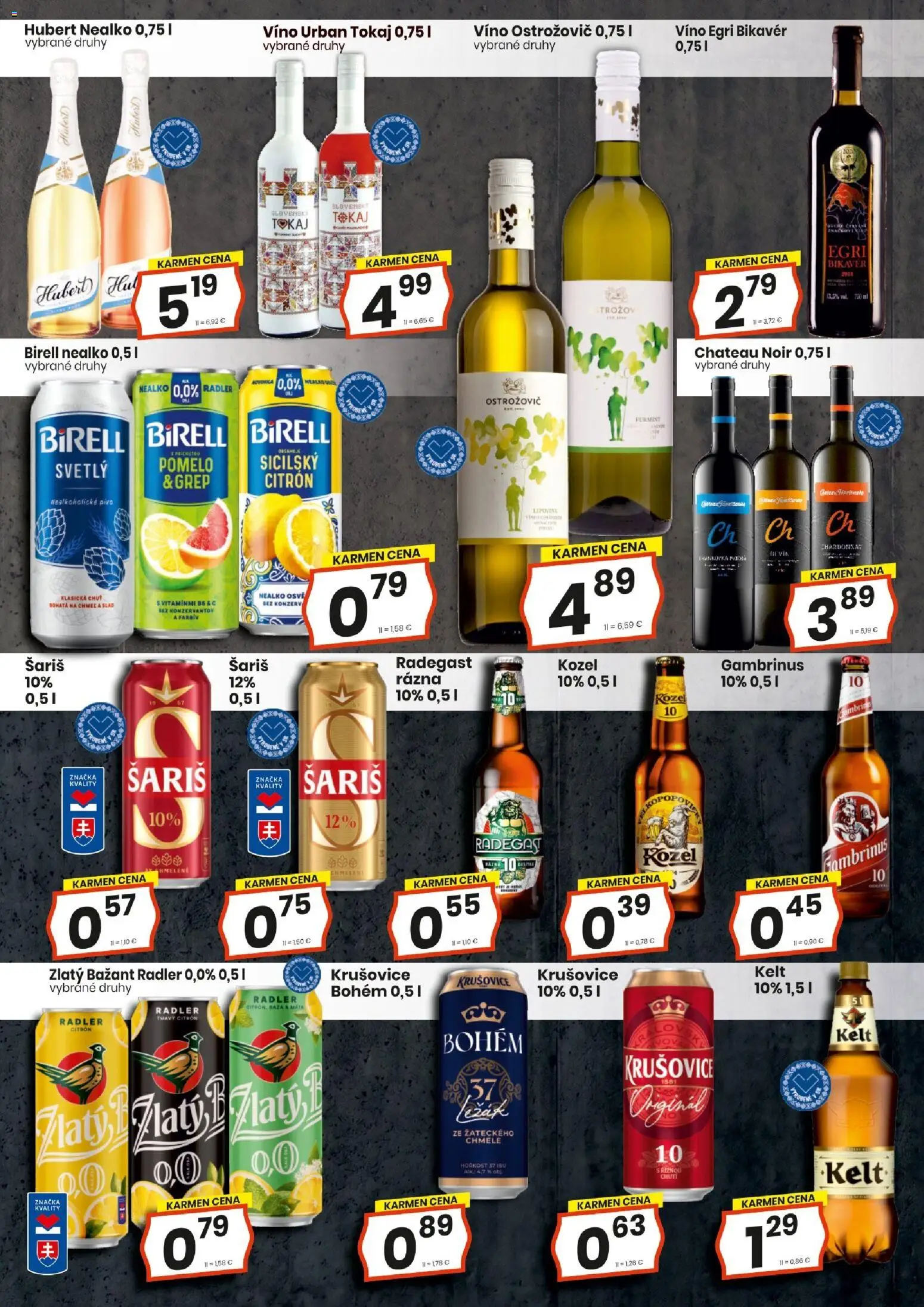 Nové KARMEN CBA akcie – leták je platný od 20.08.2026 | Strana: 13 | Produkty: Birell, Kelt, Krušovice, Pomelo