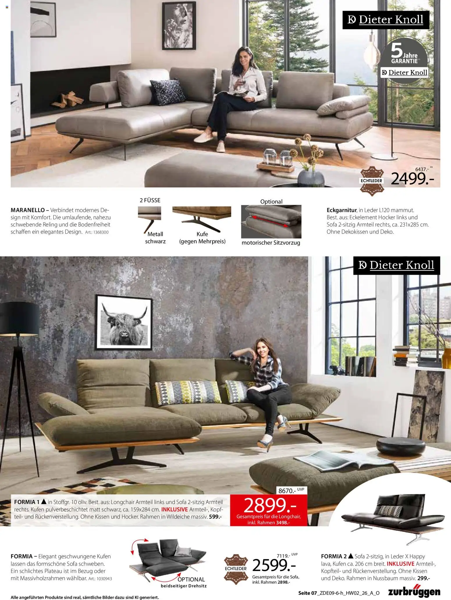 Zurbrüggen Prospekt – gültig ab 30.09.2026 | Seite: 13 | Produkte: Hocker, Kissen, Sofa
