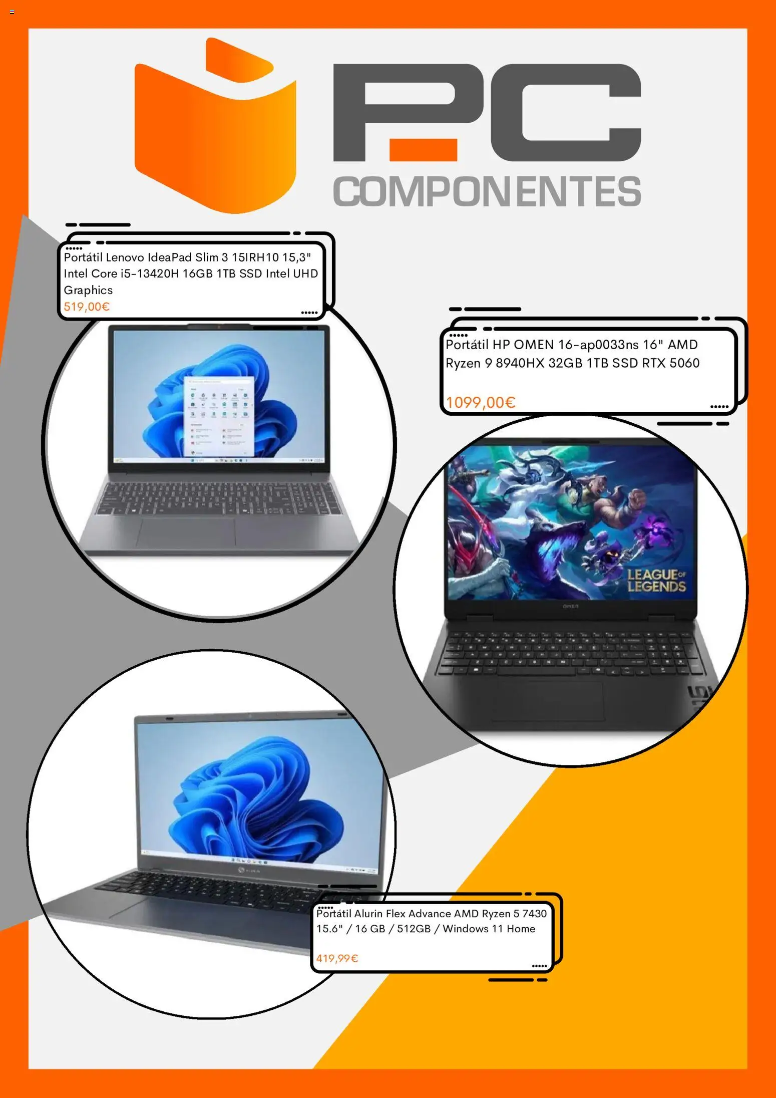 PC Componentes folleto │ válido desde el 07/07/2026 | Página: 2 | Productos: Portátil HP, Portátil Lenovo