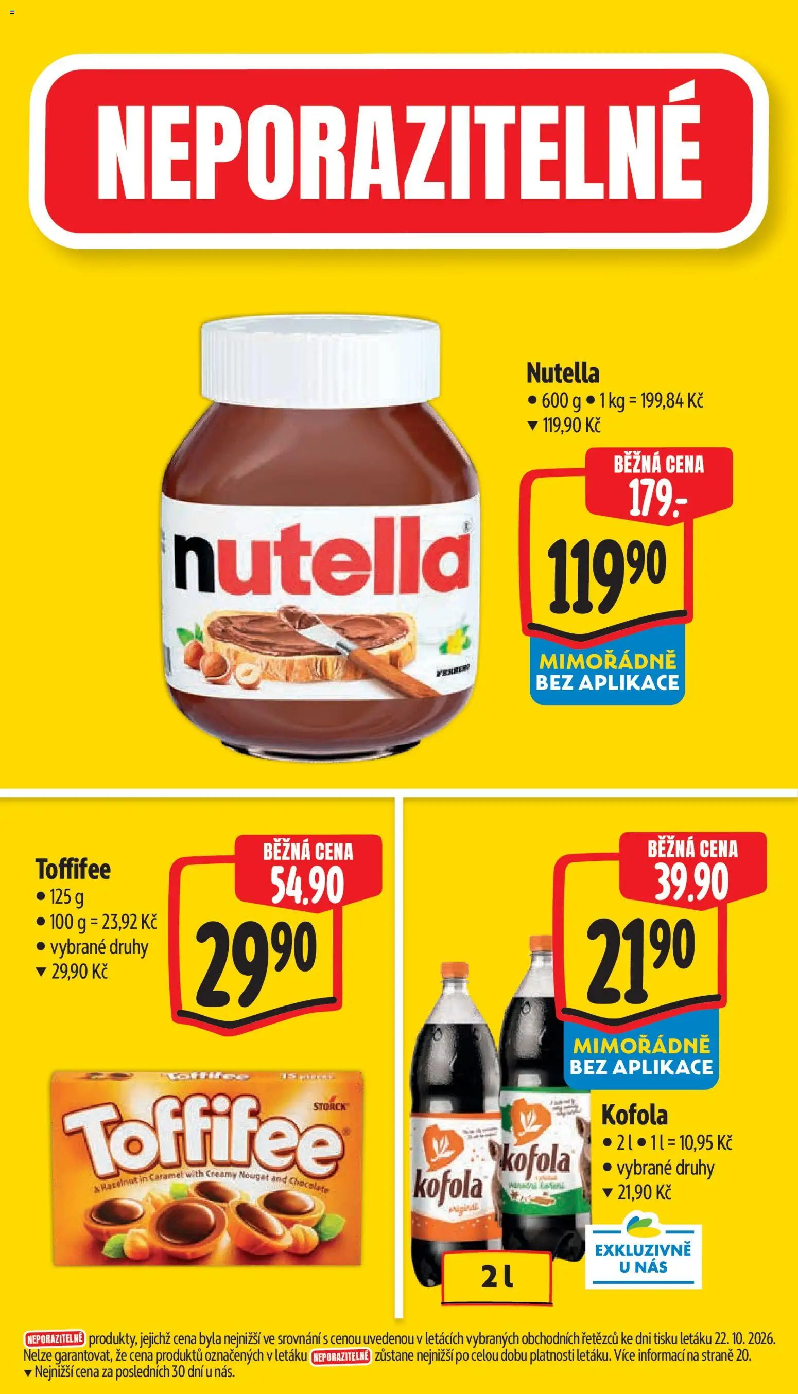 Albert leták - Supermarket  Bohnice od 28.10.2026 | Strana: 5 | Produkty: Toffifee, Kofola, Nutella