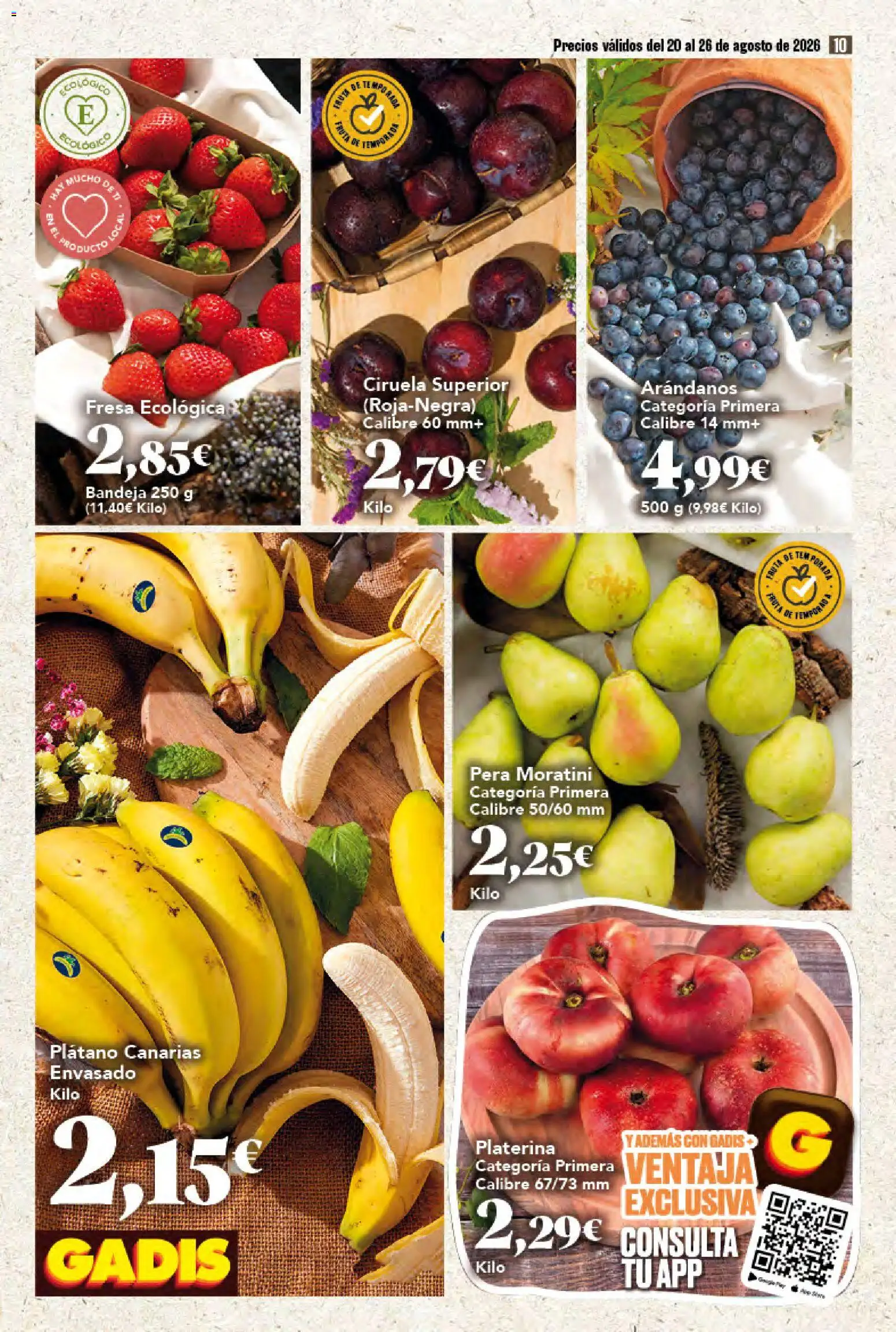 Gadis folleto │ válido desde el 20/08/2026 | Página: 10 | Productos: Fruta, Arándanos, Bandeja