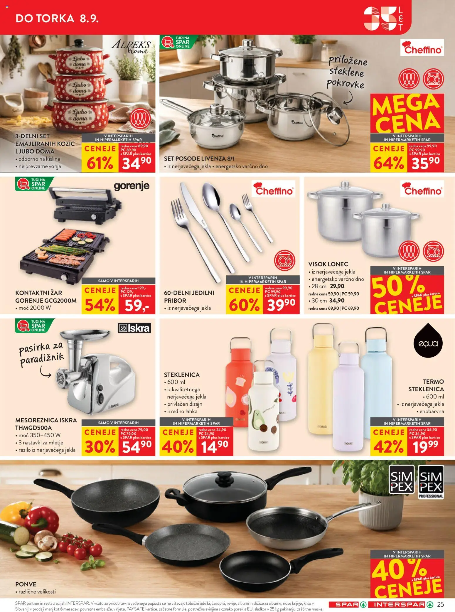 Novi Spar katalog ponudbe – veljaven od 26.08.2026 | Stran: 33 | Izdelki: Steklenica, Pribor, Zar, Mesoreznica
