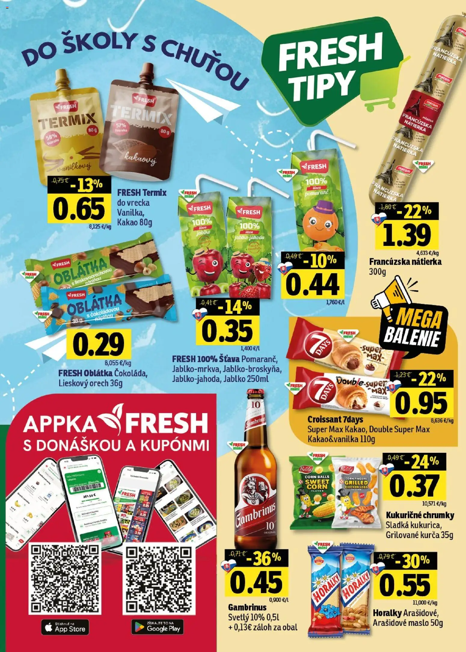 Nové Fresh akcie – leták je platný od 27.08.2026 | Strana: 50 | Produkty: Croissant, Arašidové maslo, Gambrinus, Horálky