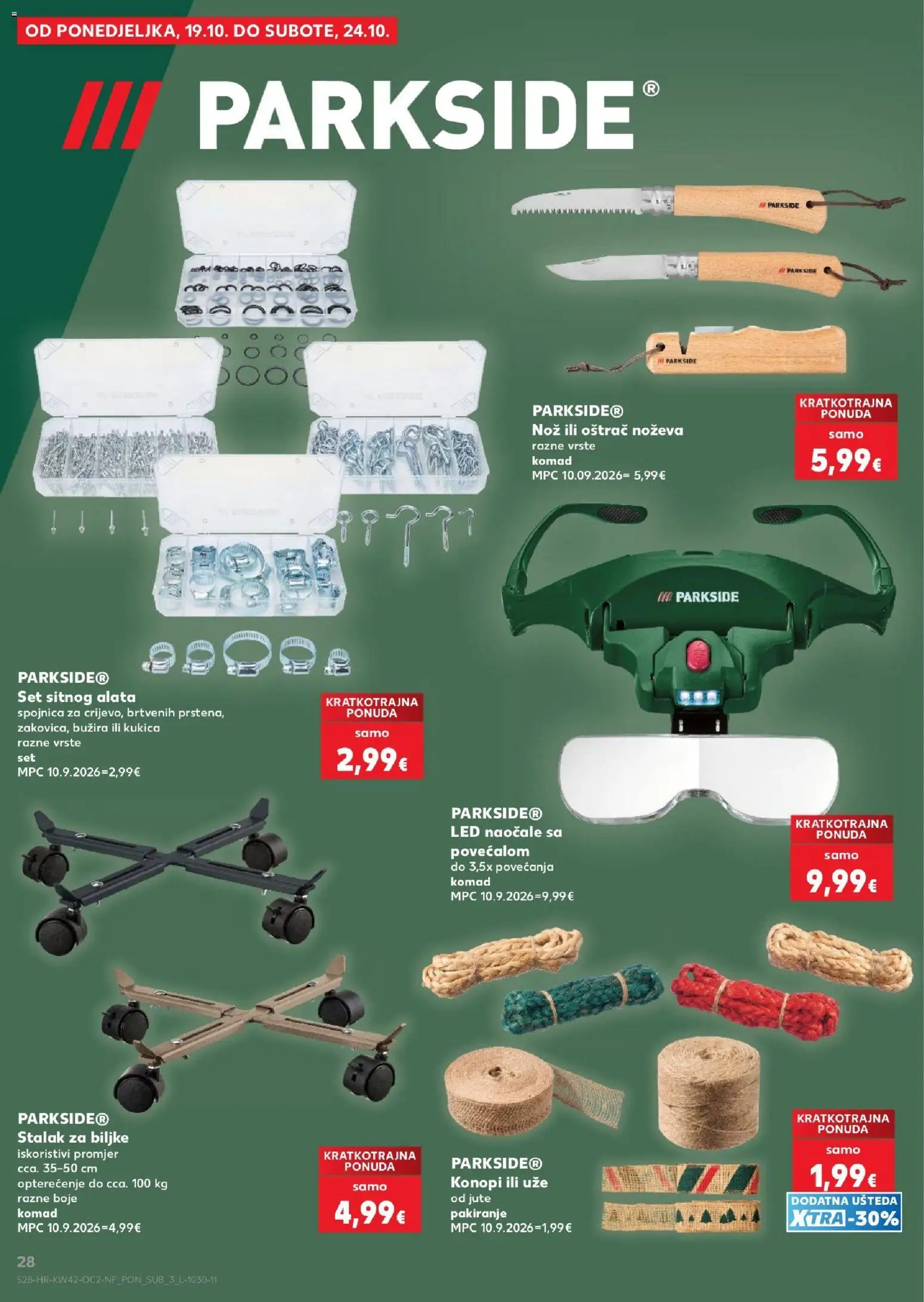 Kaufland katalog | vrijedi od 14.10.2026 | Stranica: 28 | Proizvodi: Stalak, Led, Naočale, Parkside