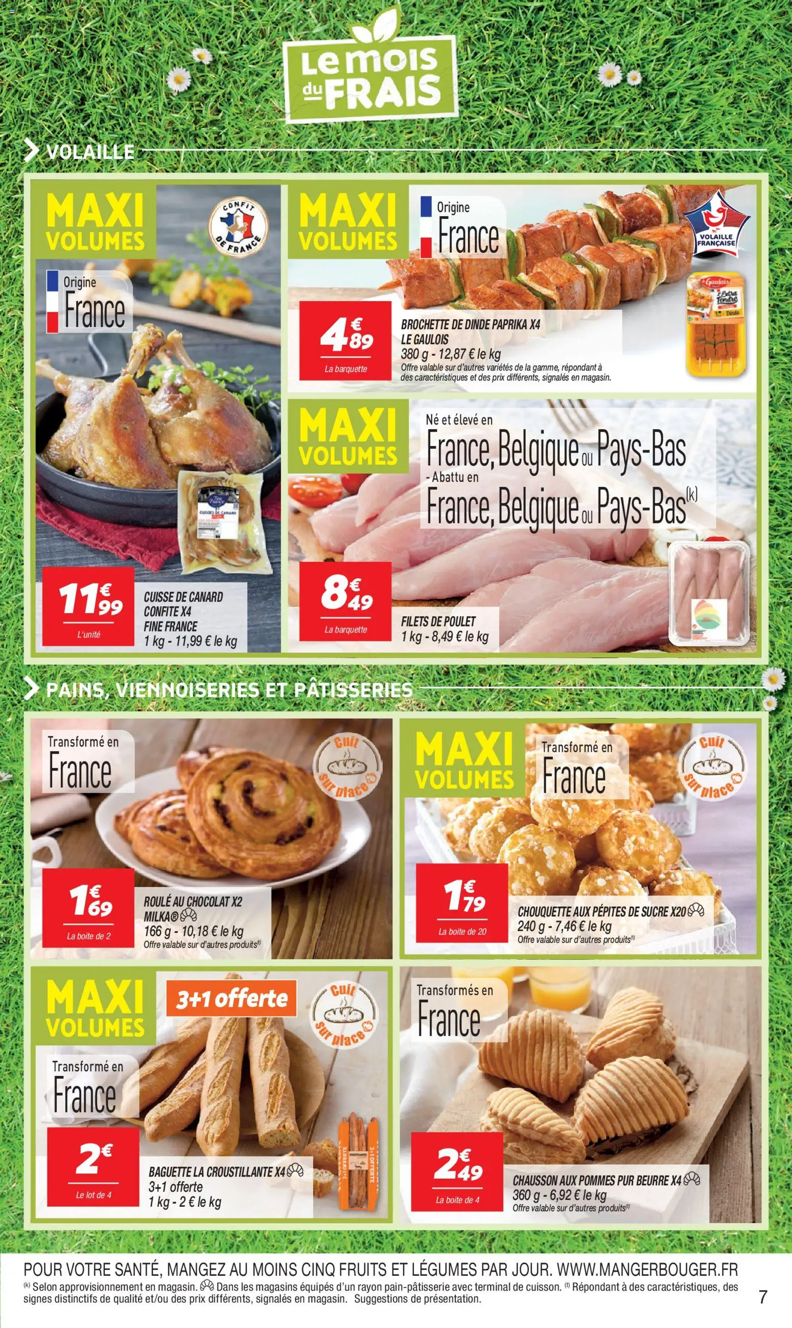 {H1} | Page: 7 | Produits: Volaille, Viennoiseries, Chocolat, Pommes