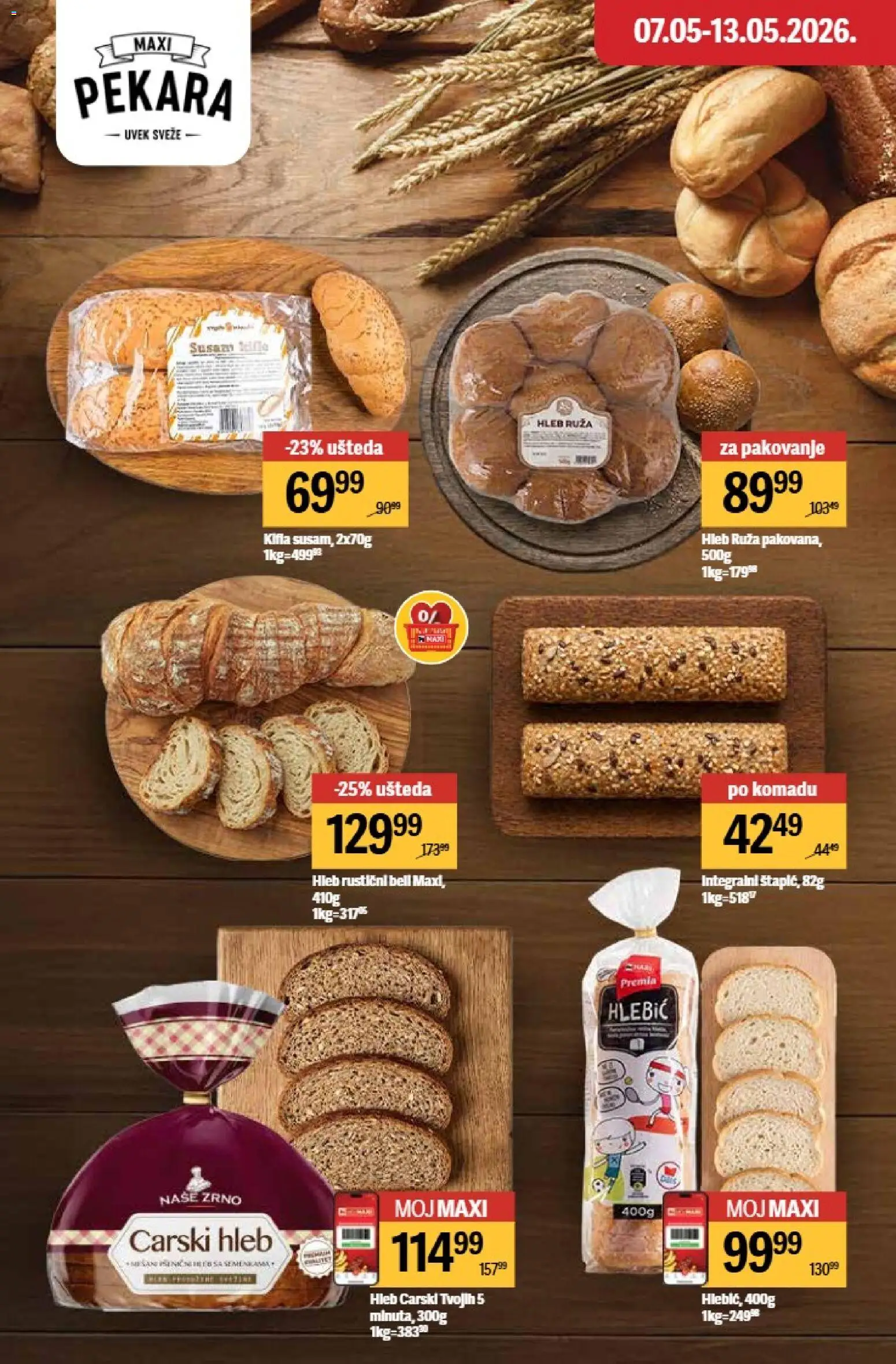 Maxi katalog - važi od 07.05.2026 | Strana: 14 | Proizvode: Pekara, Pakovanje, Hleb