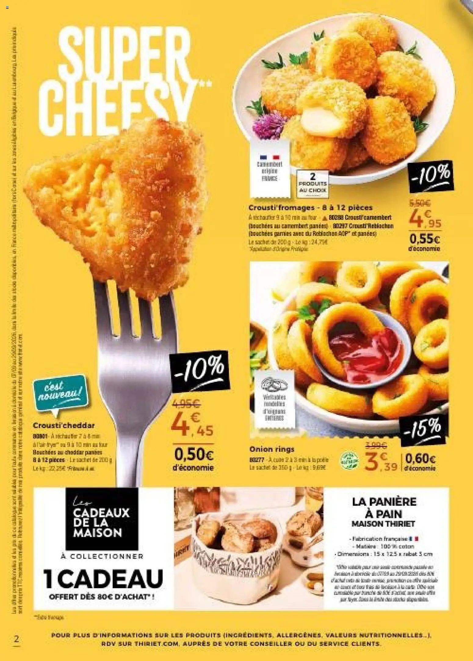{H1} | Page: 2 | Produits: Four, Pain, Cheddar, Camembert