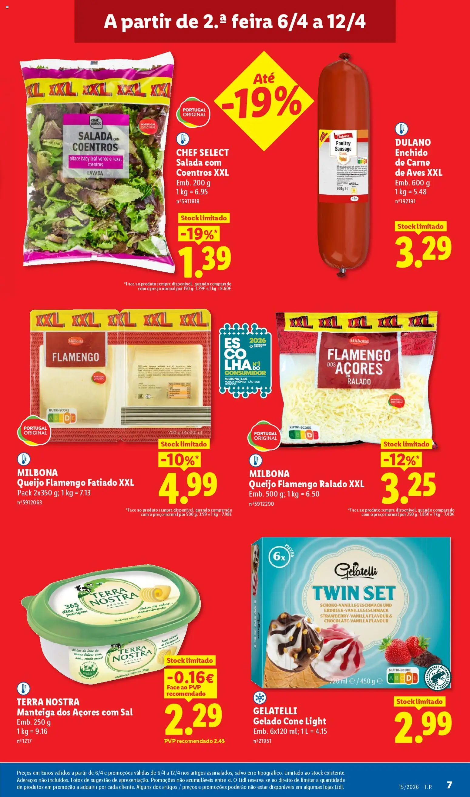 Lidl folheto │ válido de 06.04.2026 | Página: 7 | Produtos: Sal, Queijo, Natas, Alface