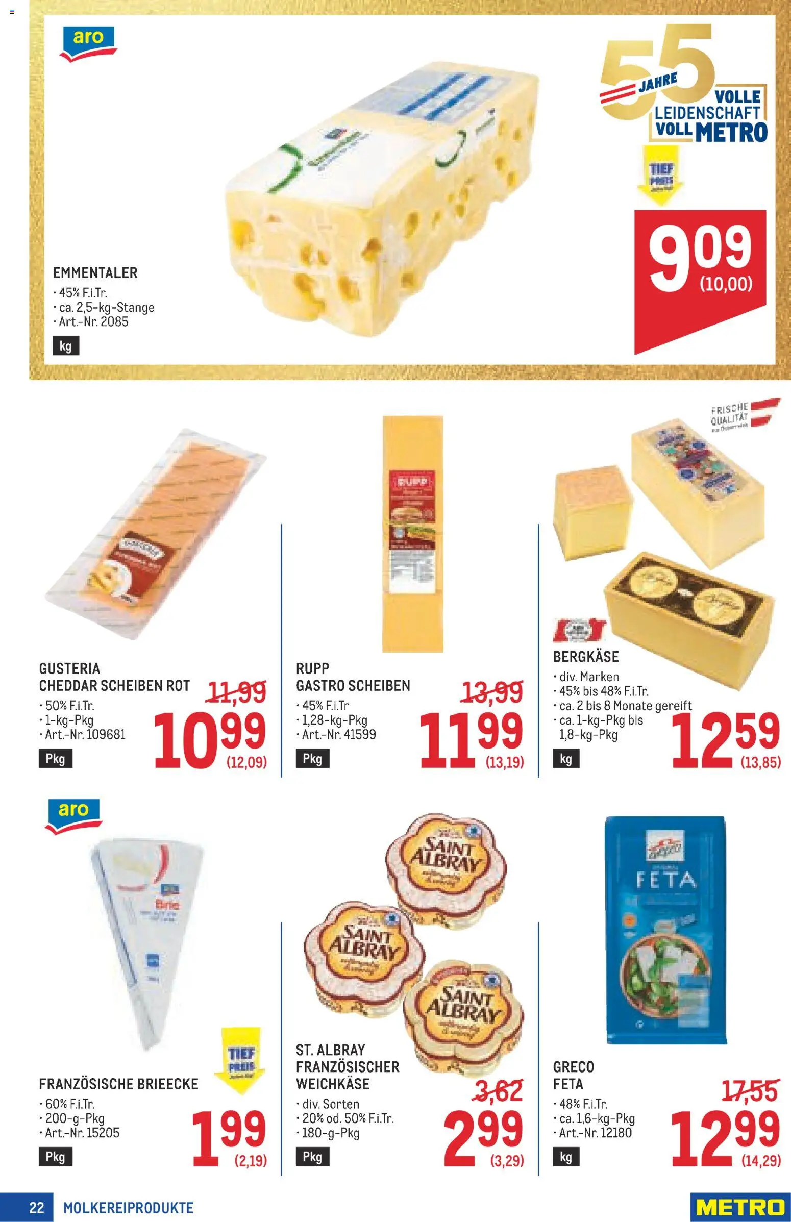 Metro angebote Profi gültig ab 03.09.2026 | Seite: 22 | Produkte: Weichkäse