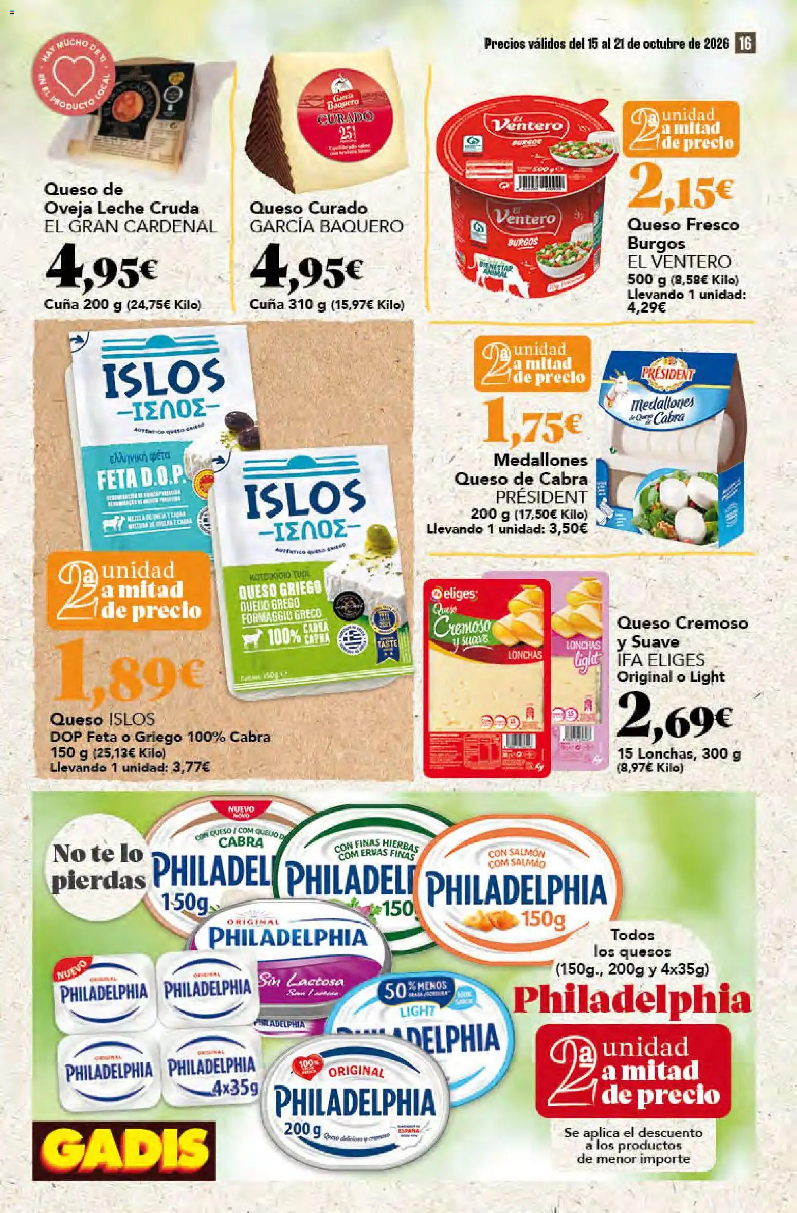 Gadis - folleto │ válido desde el 15/10/2026 | Página: 16 | Productos: Medallones, Leche, Té, Cuna