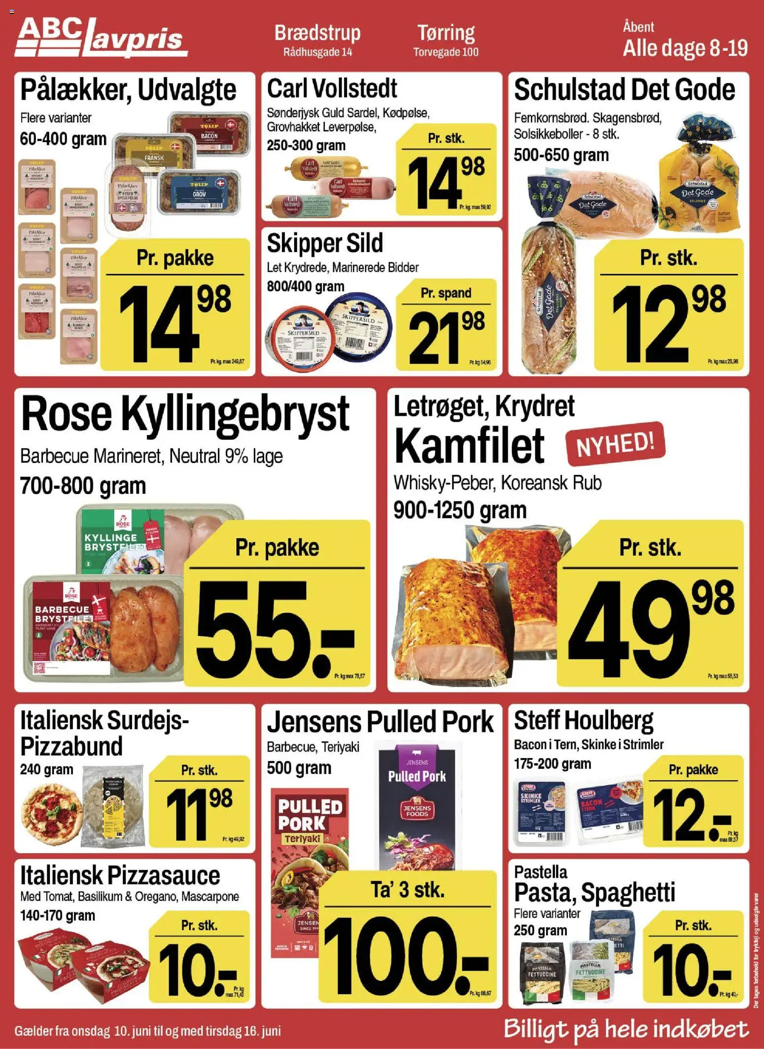 Abc Lavpris tilbudsavis – gyldig fra 10.06.2026 | Side: 5 | Produkter: Skinke, Spaghetti, Peber, Bacon