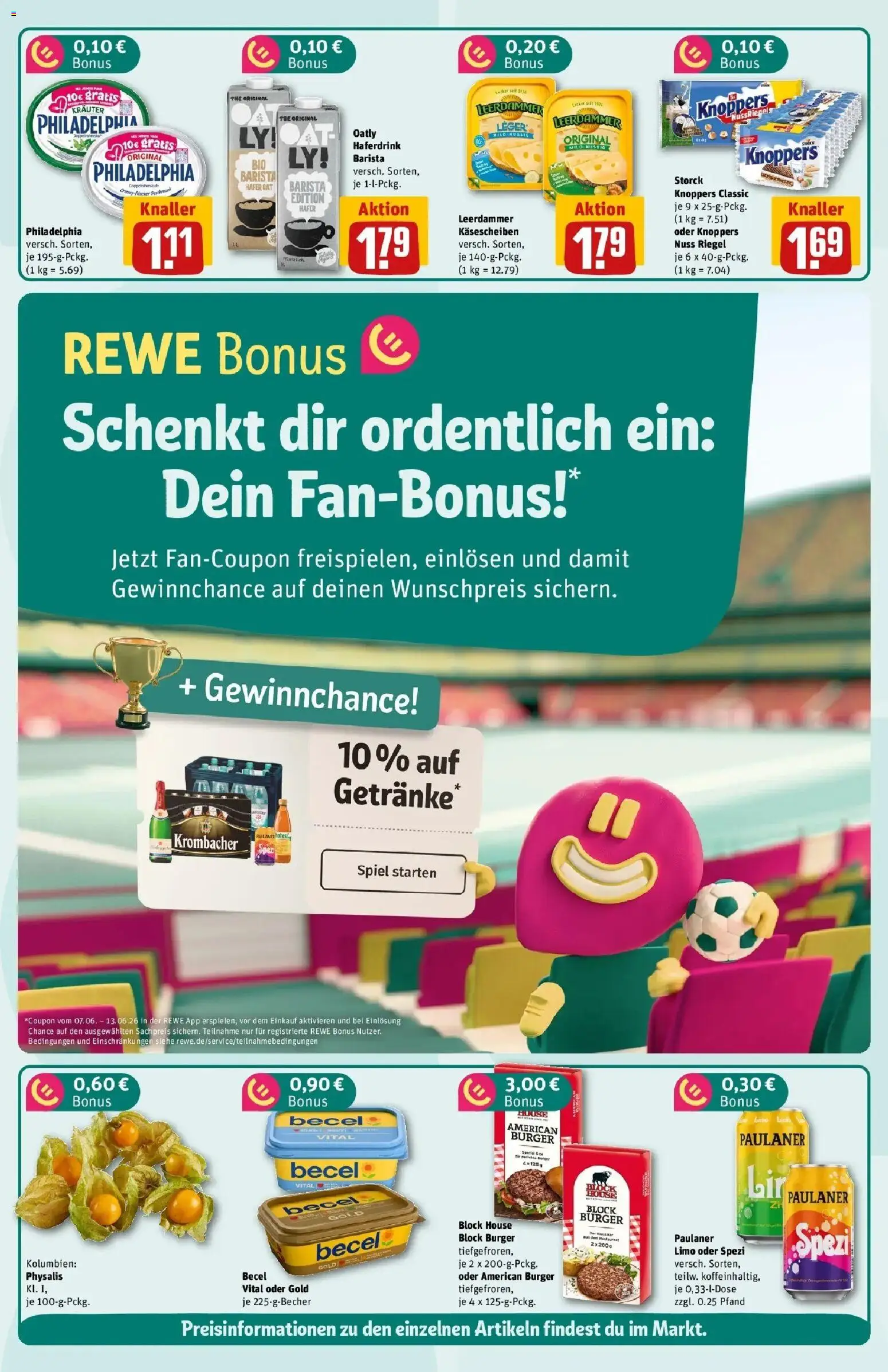 Rewe Prospekt Oldenburg – gültig ab 08.06.2026 | Seite: 2 | Produkte: Margarine, Becel, Leerdammer, Oatly