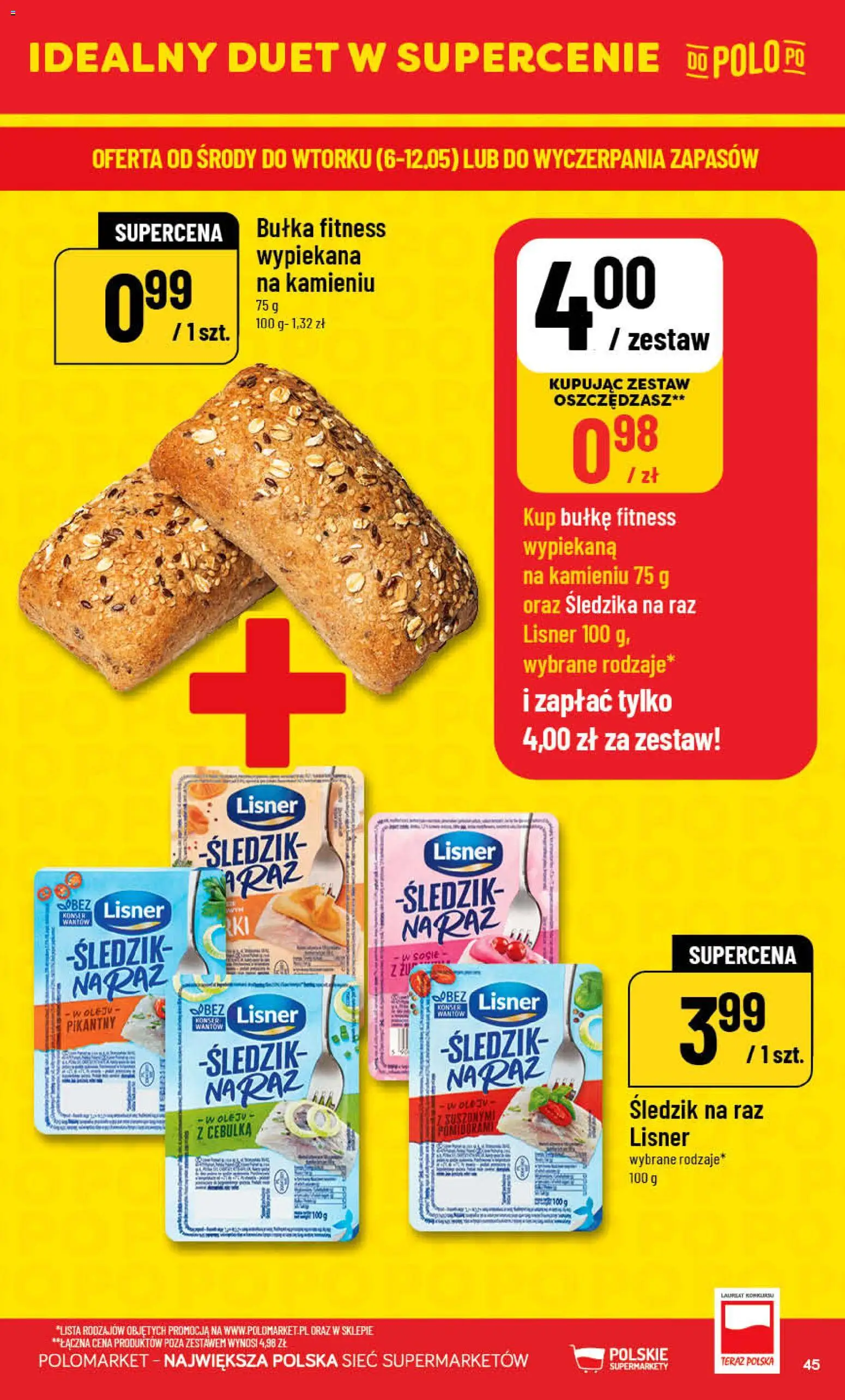 POLOmarket gazetka od 06.05.2026 | Strona: 45 | Produkty: Bułka fitness, Bułka