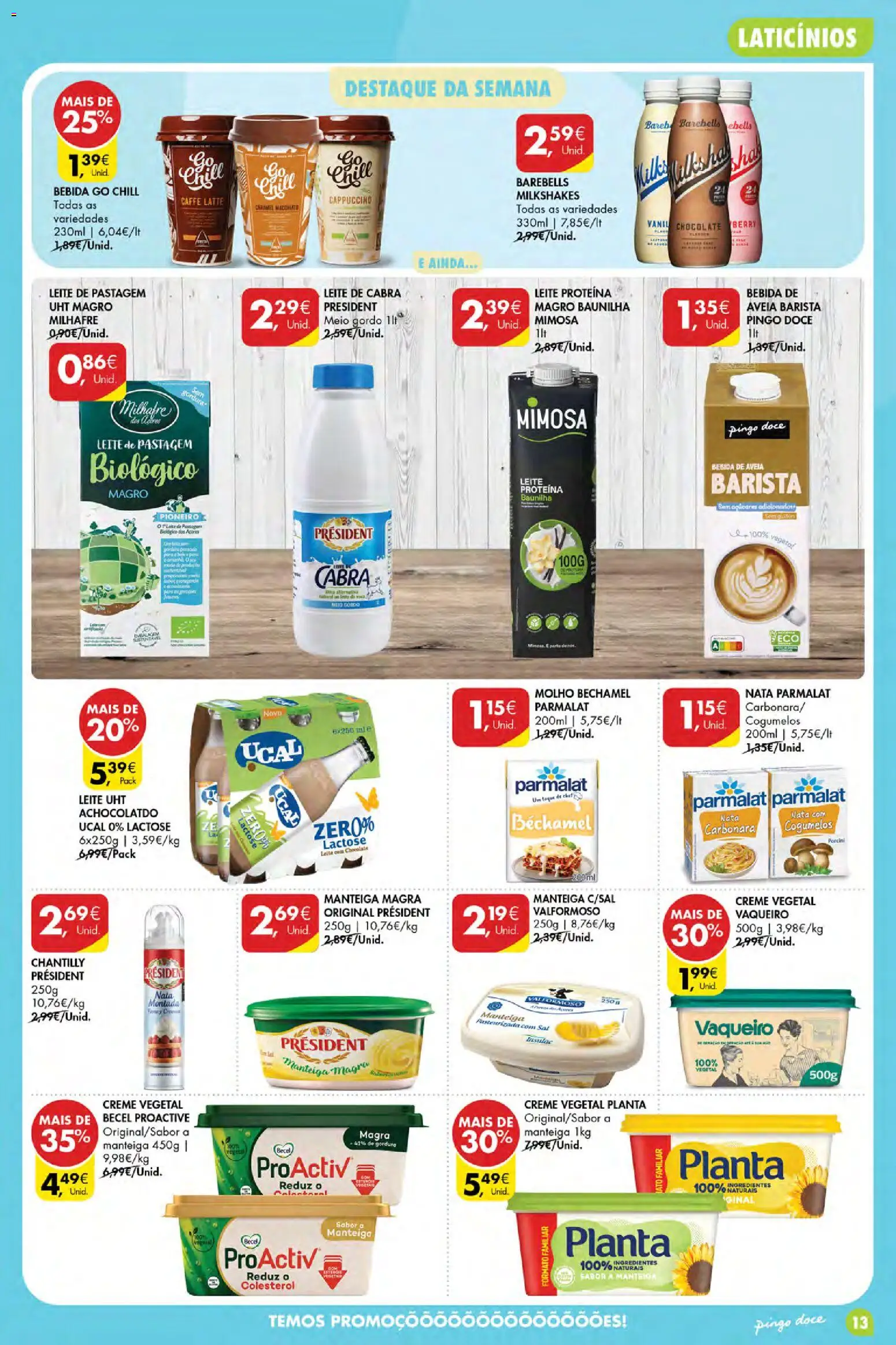 Pingo Doce Poupe Esta Semana Açores │ válido de 09/07/2026 | Página: 13 | Produtos: Leite proteina, Sal, Chocolate, Proteina
