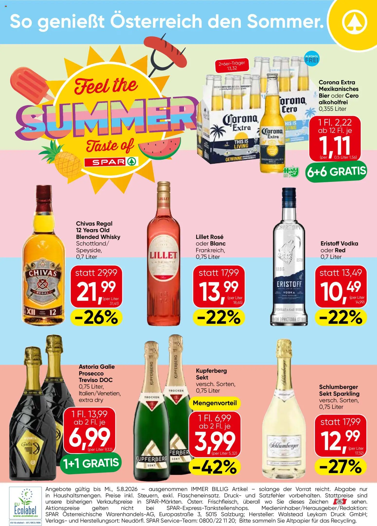 Spar Feel the Summer gültig ab 09.07.2026 | Seite: 4 | Produkte: Regal, Bier
