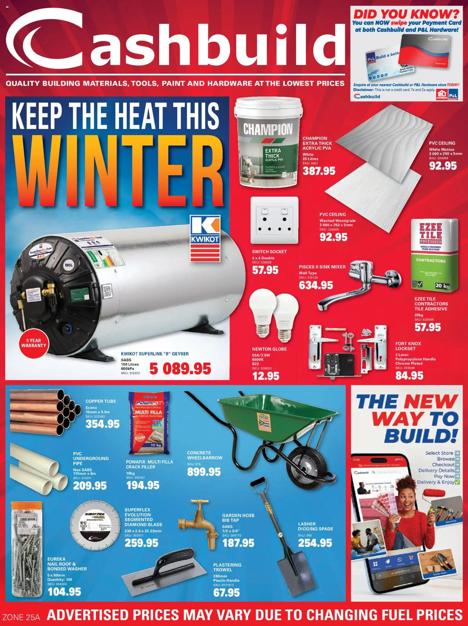 New Cashbuild catalogue – valid from 20/07/2026 | Page: 1 | Products: Mixer, Paint, Tiling, Garden hose