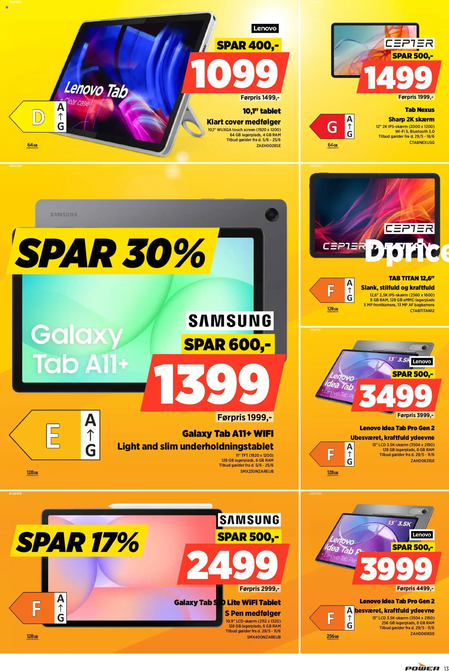 Power tilbudsavis – gyldig fra 05.06.2026 | Side: 13 | Produkter: RAM, Case, Skærm, Tablet