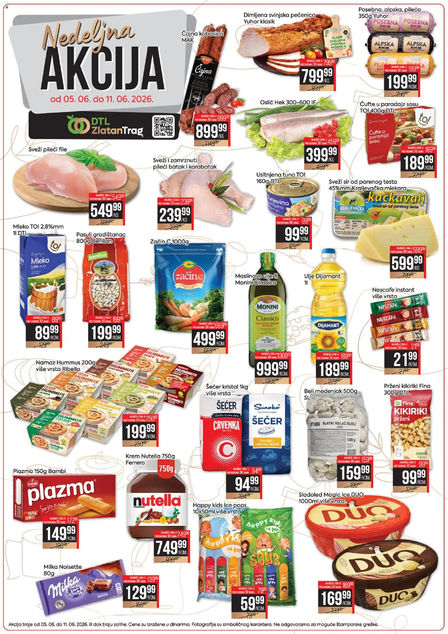 Zlatan Trag katalog - važi od 05.06.2026 | Strana: 1 | Proizvode: Pasulj, Sladoled, Kikiriki, Ulje