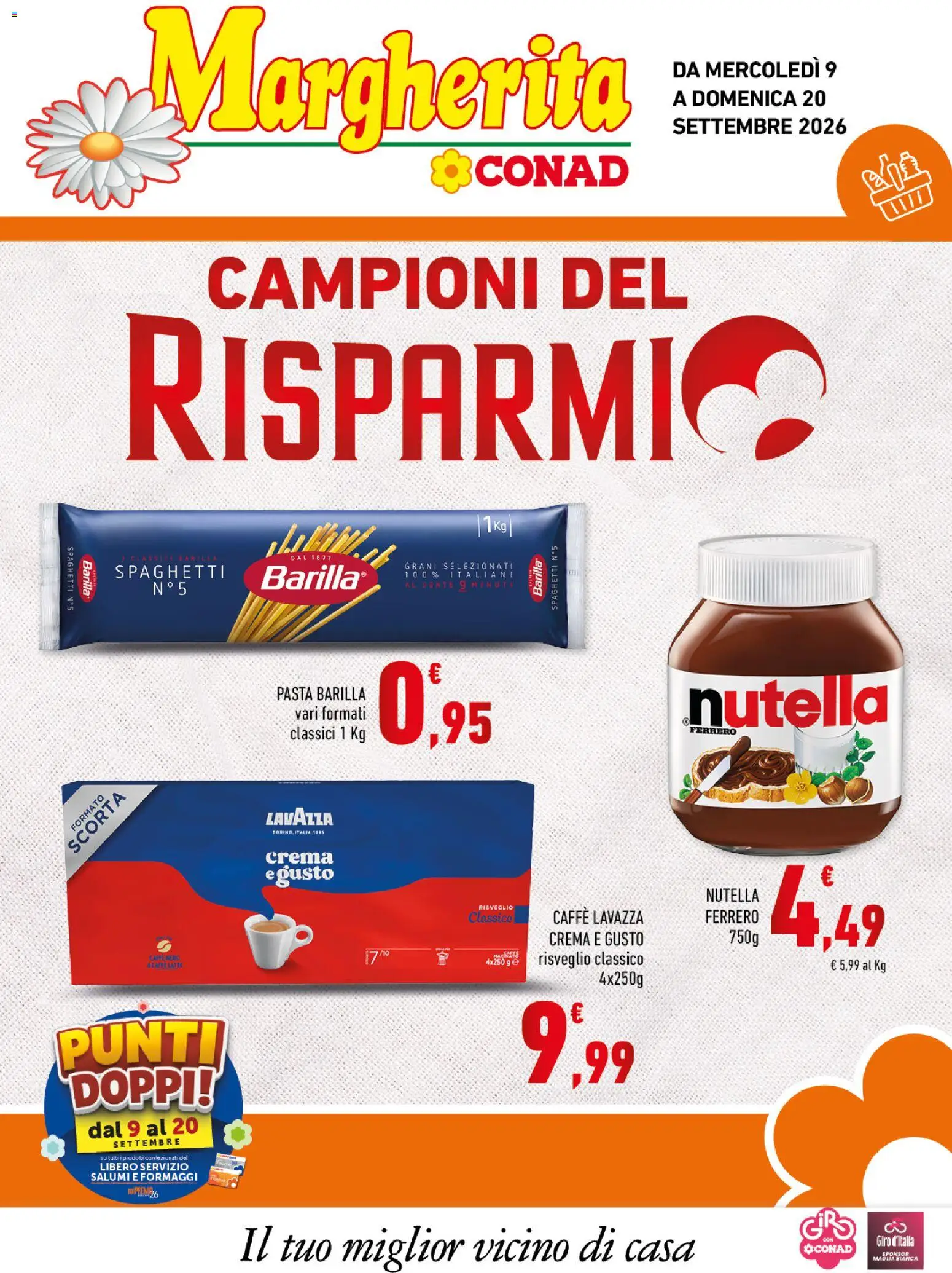 Volantino Conad del 09/09/2026 | Pagina: 1 | Prodotti: Pasta, Nutella, Pasta Barilla, Spaghetti