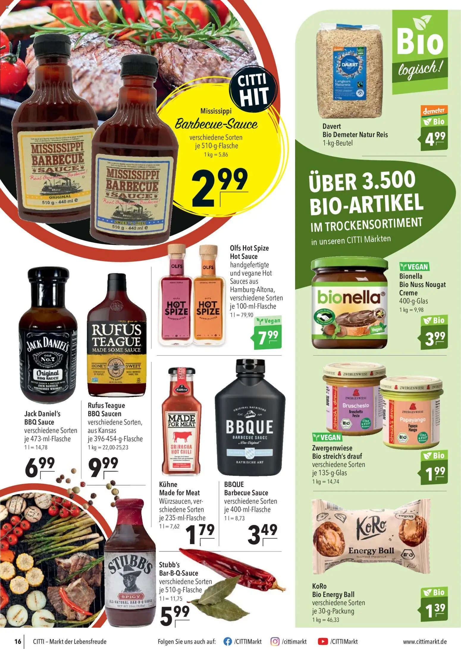 CITTI Markt Prospekt – gültig ab 29.07.2026 | Seite: 16 | Produkte: Jack Daniel's, Creme, Chili, Whiskey