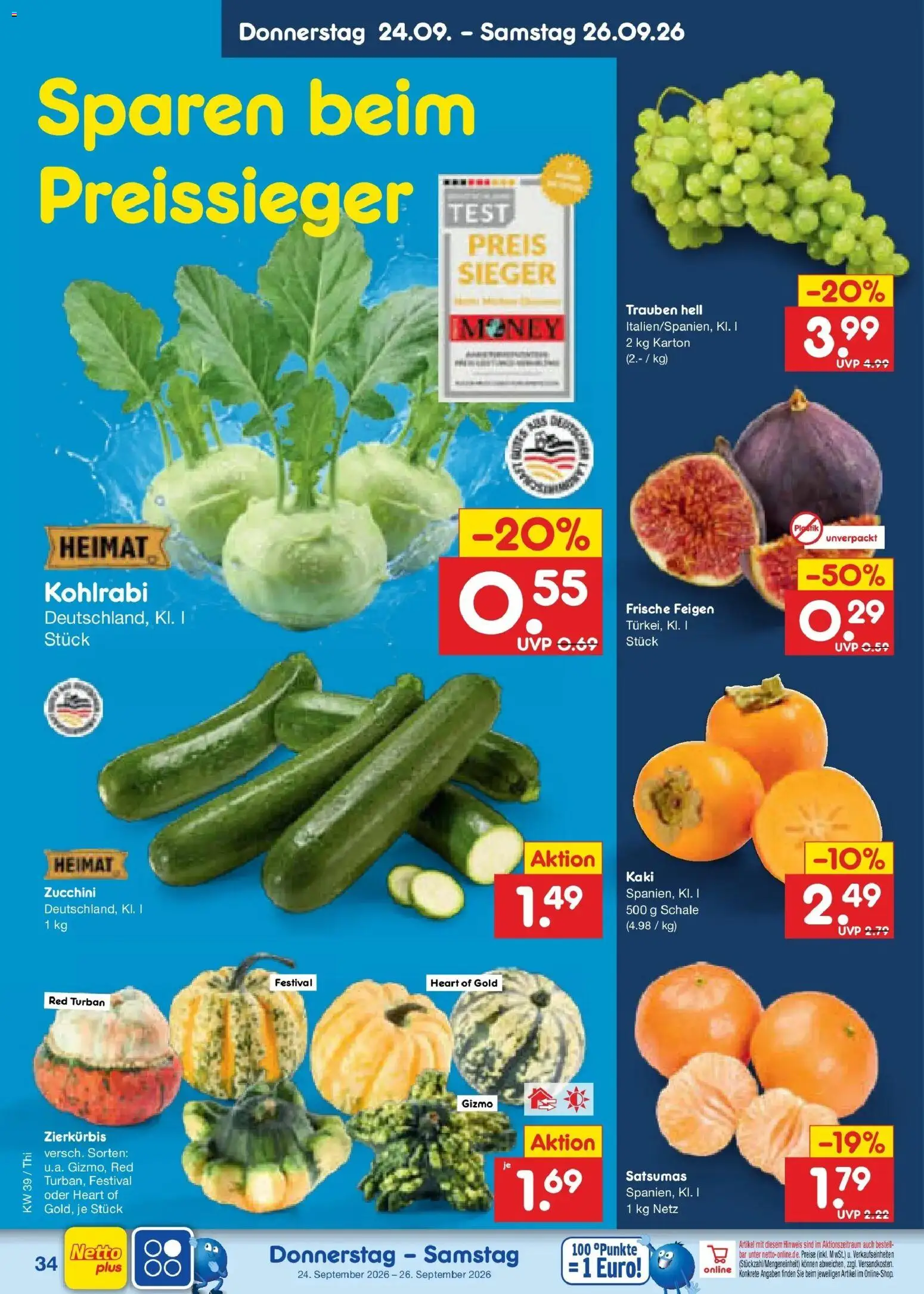 Netto Marken-Discount Prospekt Thiendorf – gültig ab 21.09.2026 | Seite: 48 | Produkte: Trauben, Kohlrabi, Zucchini, Feigen