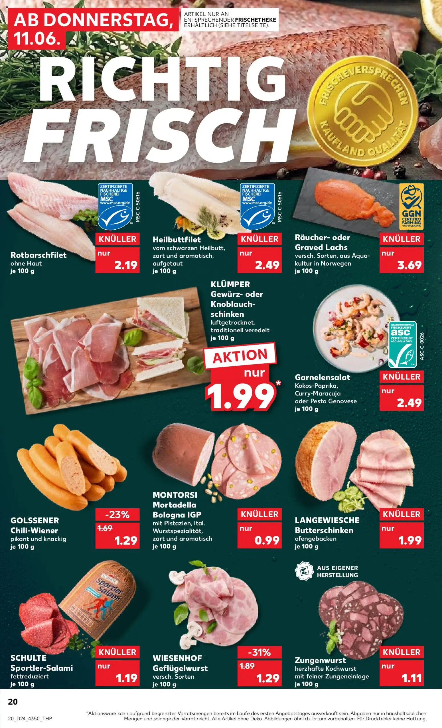 Kaufland Prospekt Frankfurt (Oder) – gültig ab 11.06.2026 | Seite: 20 | Produkte: Butter, Knoblauch, Chili, Schinken