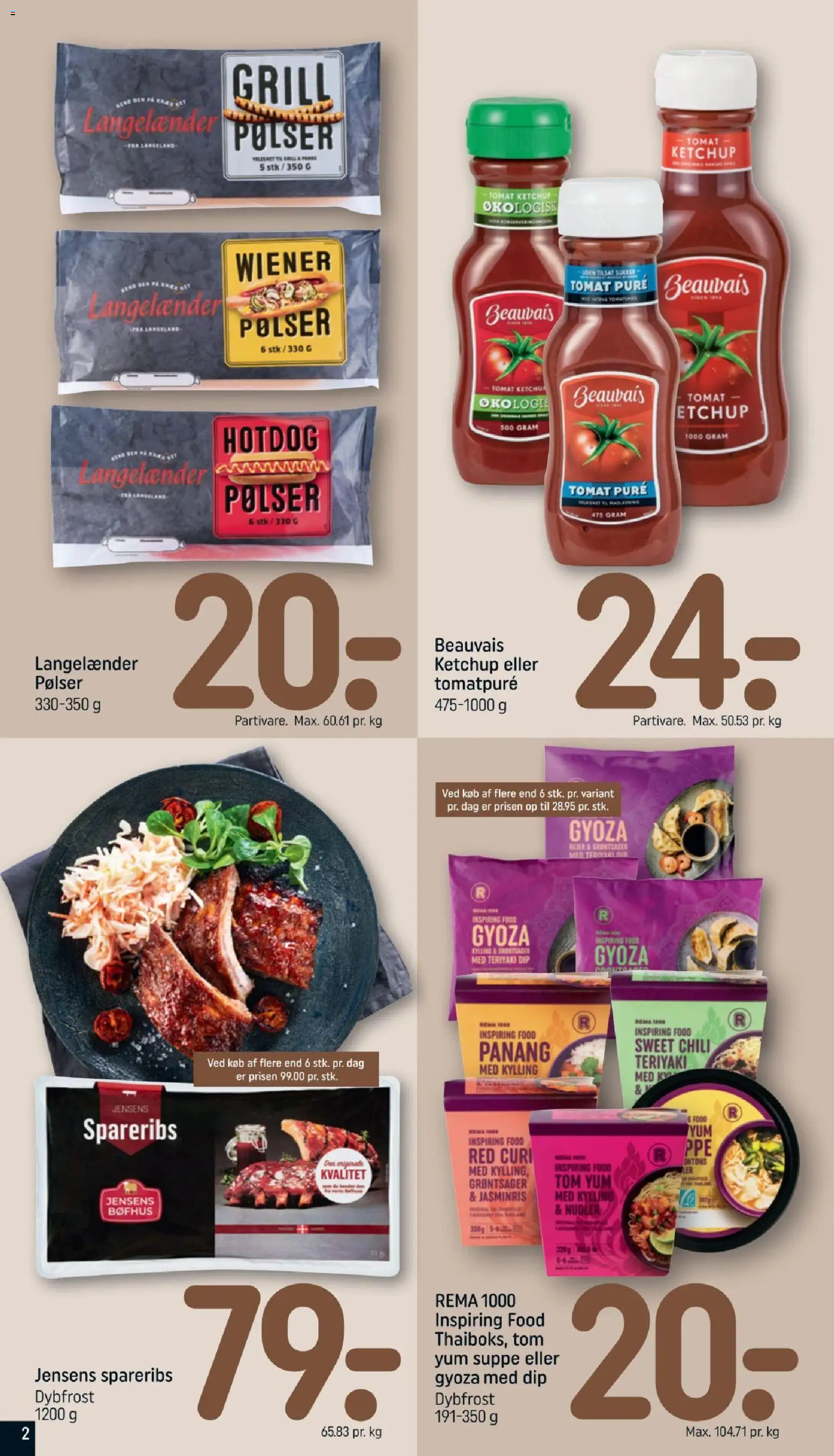 Rema 1000 tilbudsavis – gyldig fra 23/08/2026 | Side: 2 | Produkter: Pølser, Nudler, Suppe, Grill