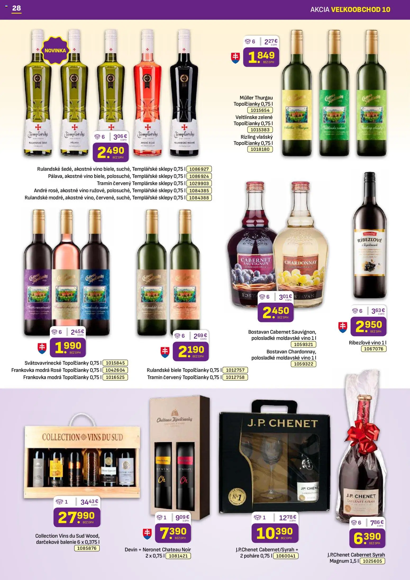 Nové Libex akcie – leták je platný od 18.05.2026 | Strana: 28 | Produkty: Víno, Ríbezľové víno, Magnum