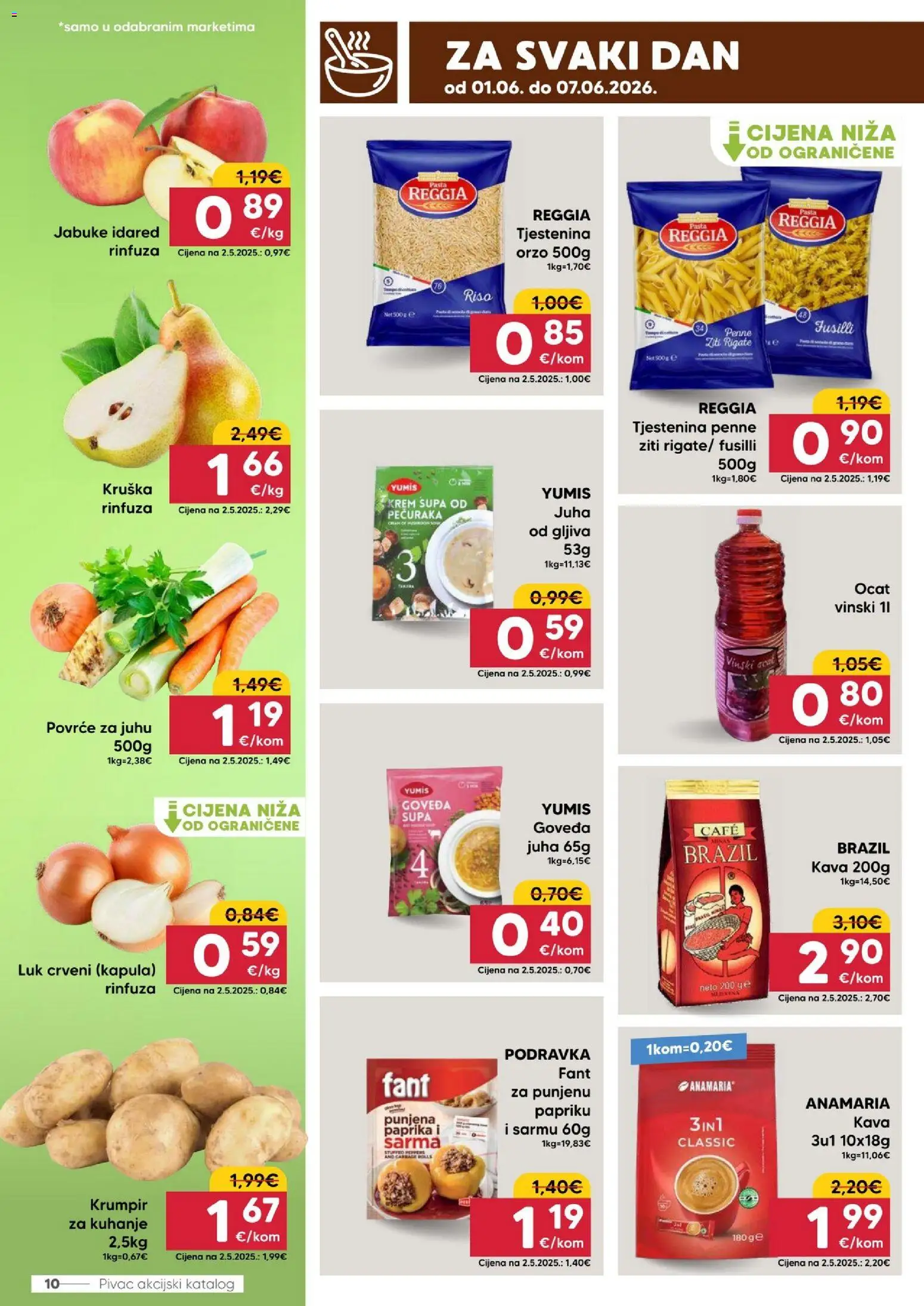 Pivac katalog | vrijedi od 01.06.2026 | Stranica: 10 | Proizvodi: Podravka, Paprika, Tjestenina, Luk