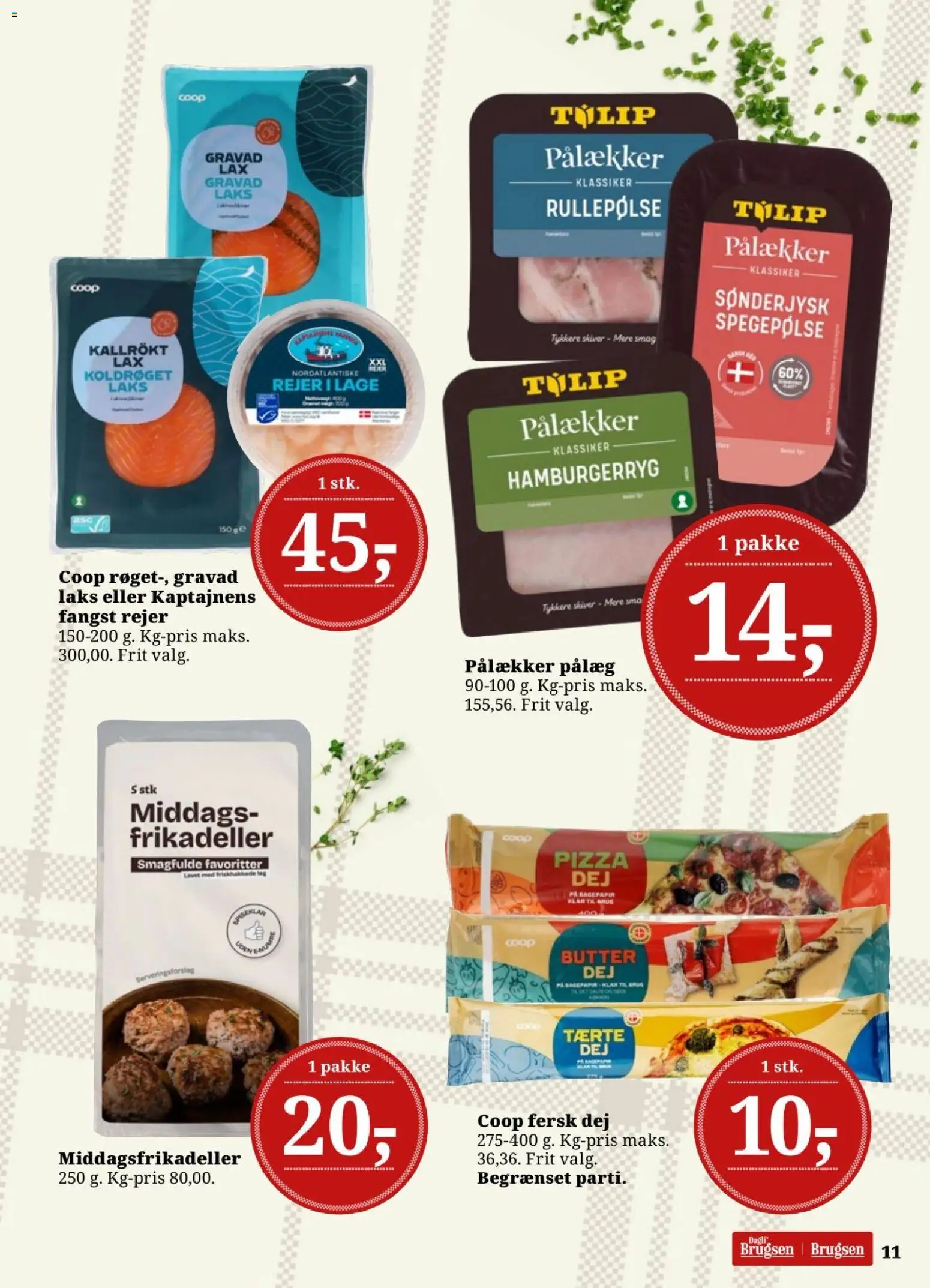 Dagli'Brugsen tilbudsavis – gyldig fra 03/07/2026 | Side: 11 | Produkter: Pålæg, Rullepølse, Frikadeller, Hamburgerryg