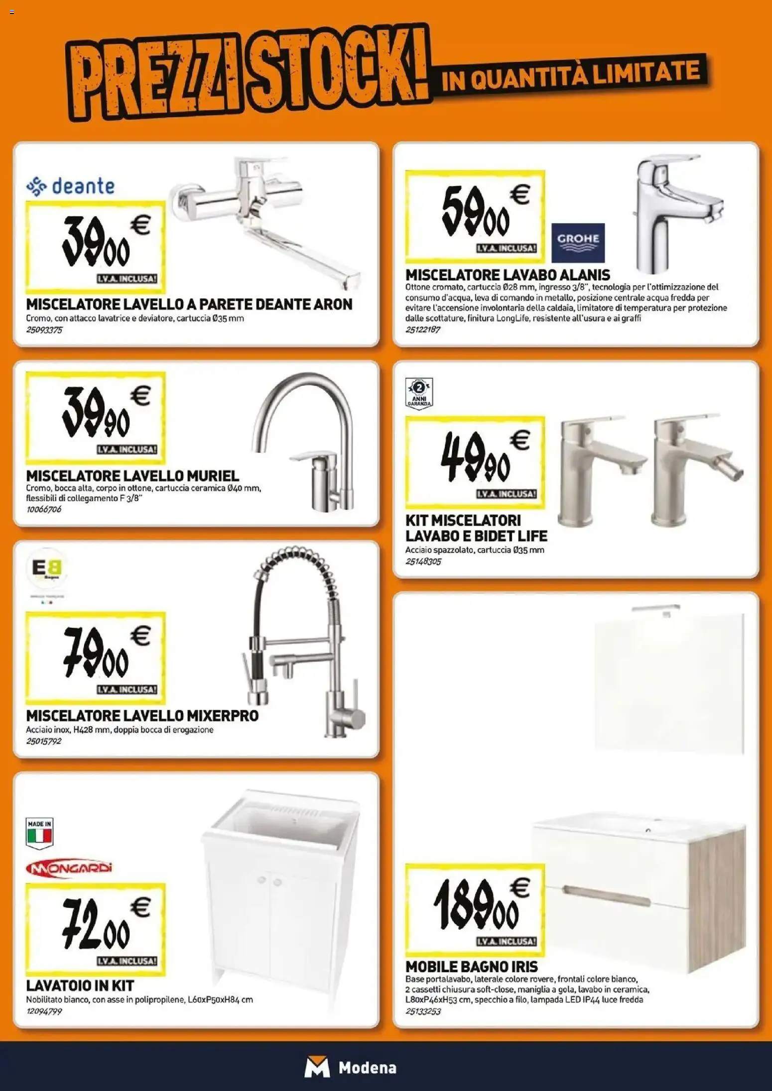 Nuovo TECNOMAT catalogo Modena dal 29/10/2026 > offerte anteprima 🛍️ | Pagina: 5 | Prodotti: Mobile, Acqua, Lavello, Bagno